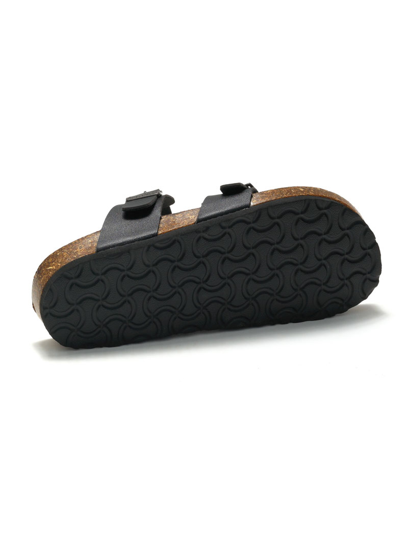 Black Comfort Cork Footbed Sandals - Adjustable Straps