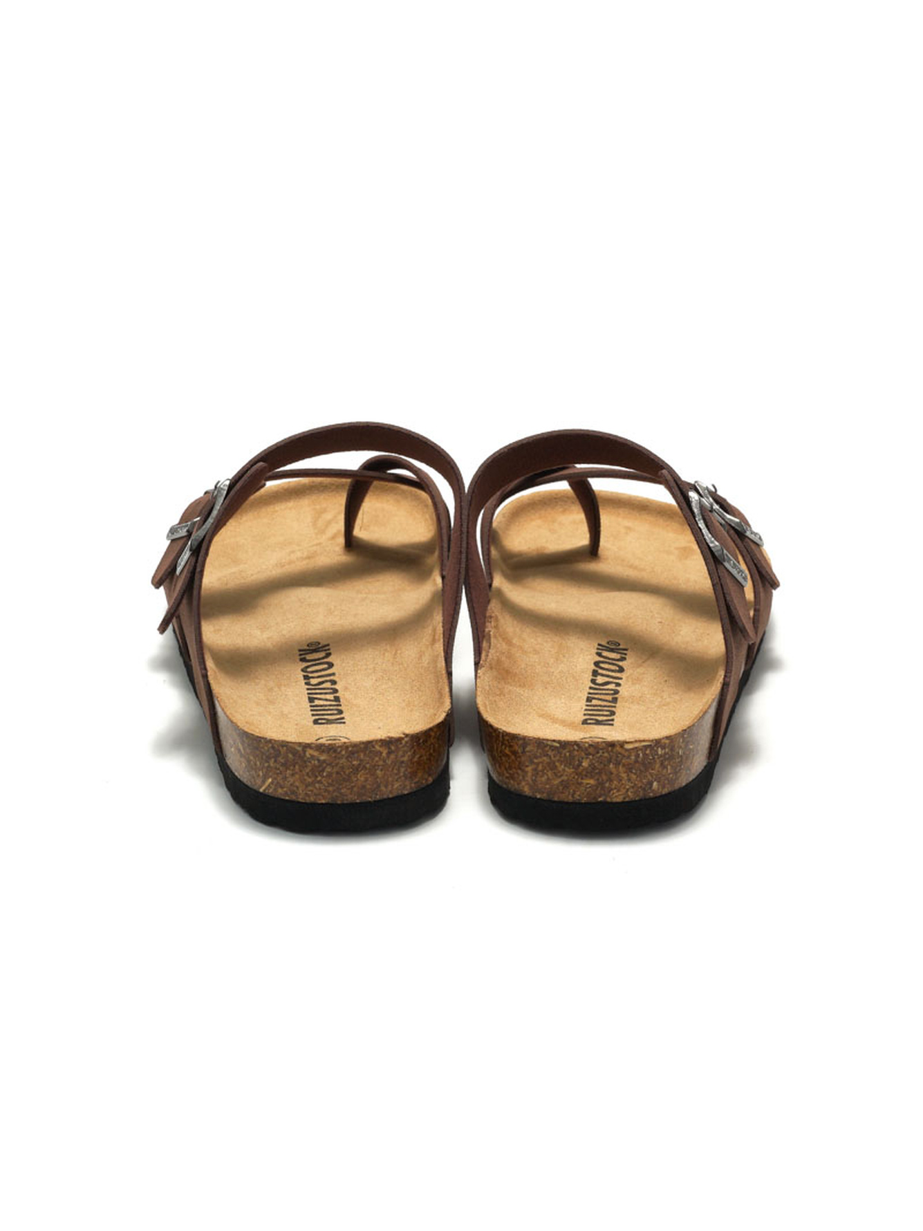 Brown Cork-Sole Comfort Sandals