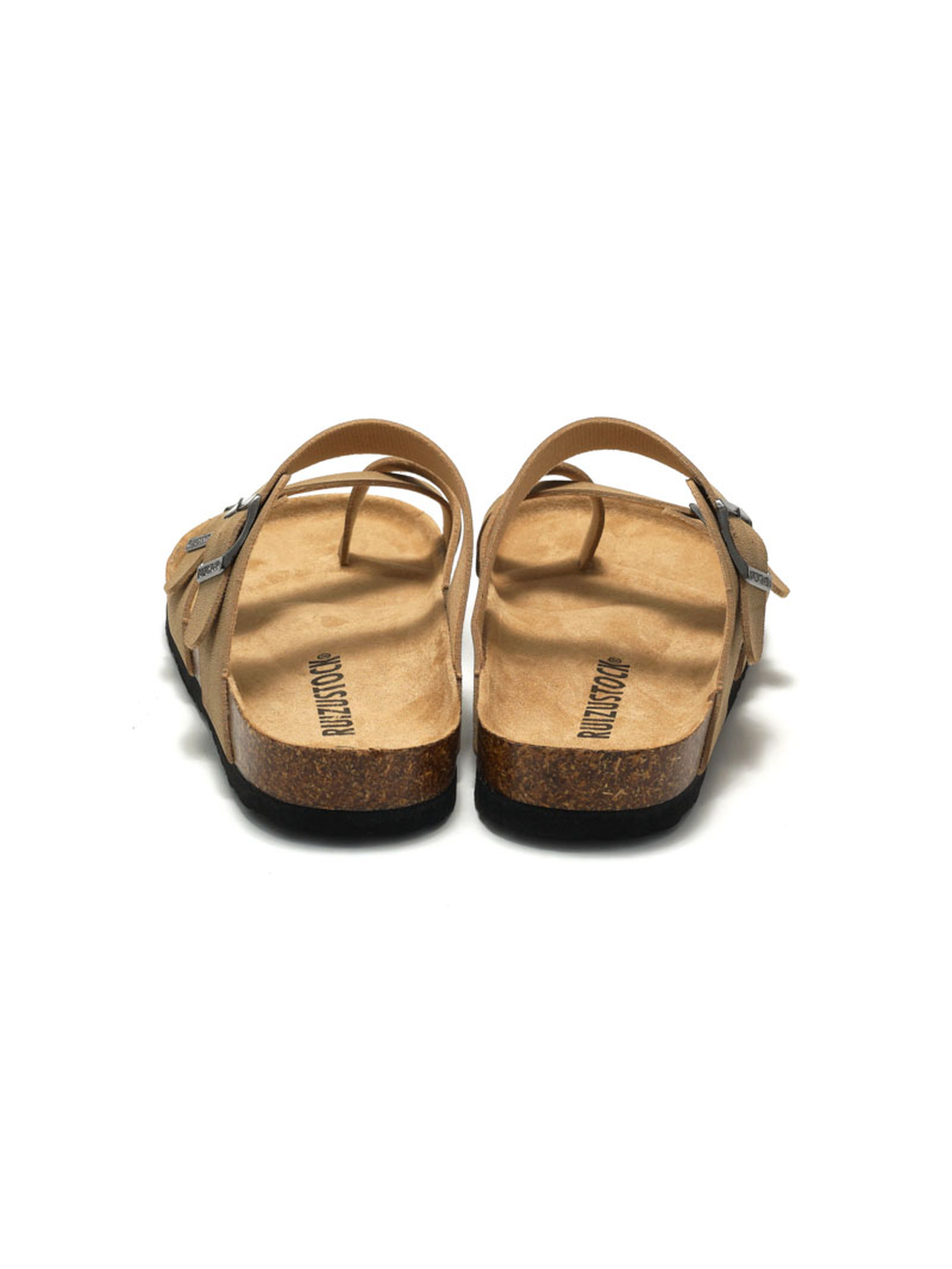 Tan Cross-Strap Cork Footbed Sandals