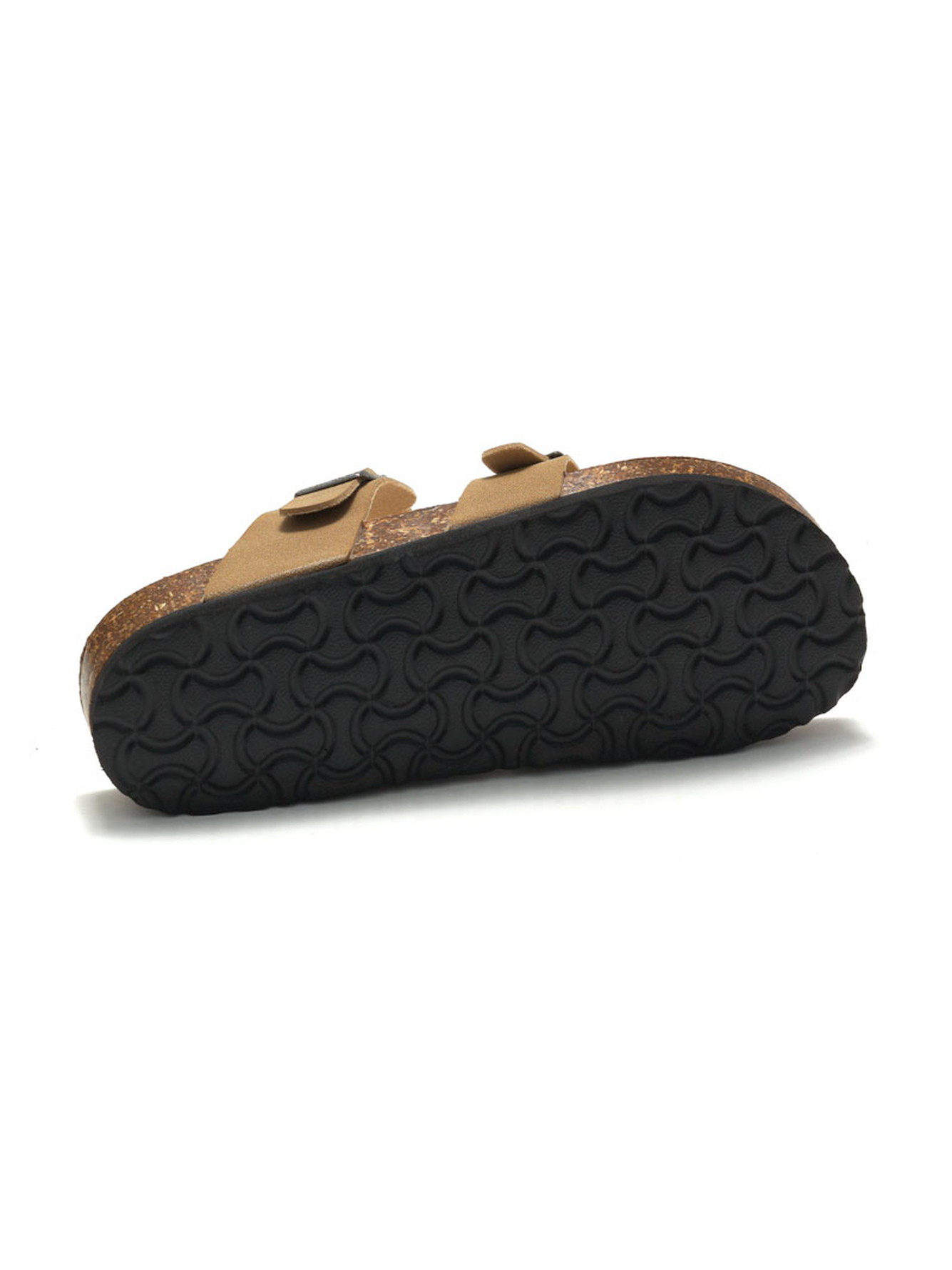 Tan Cross-Strap Cork Footbed Sandals