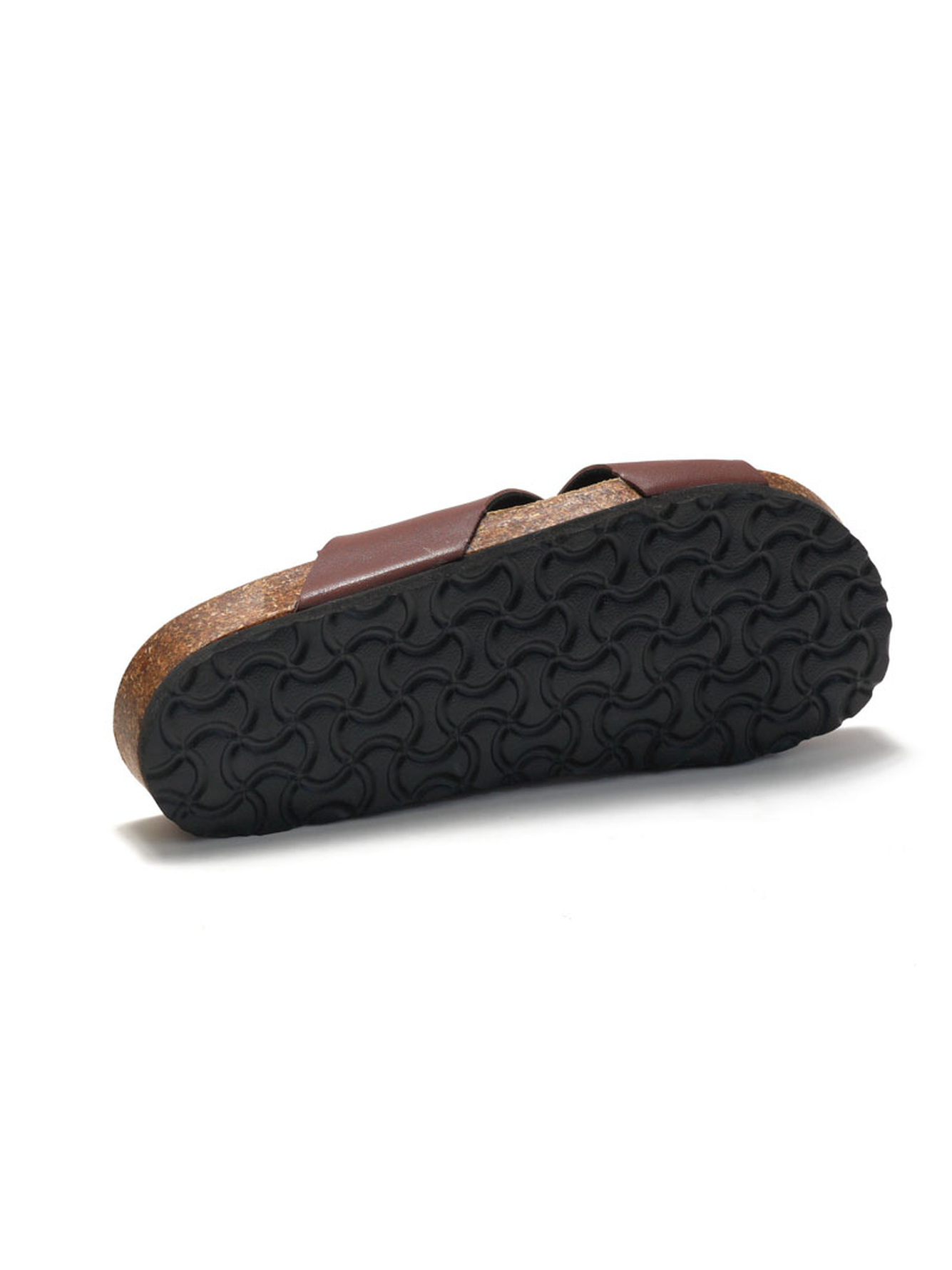 Brown Crossover Strap Comfort Slides