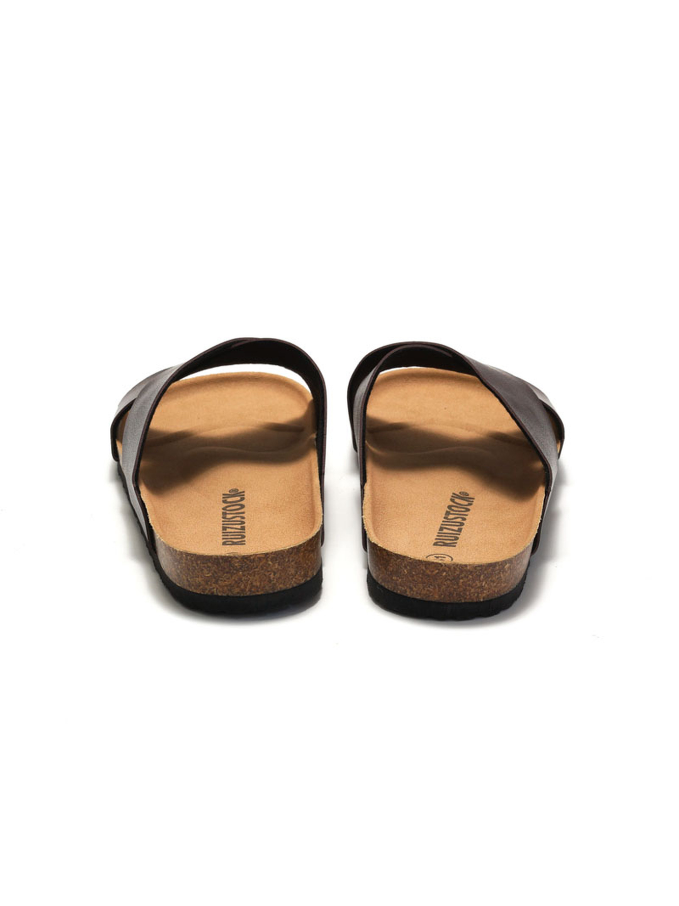Coffee Brown Cross-Strap Comfort Slides