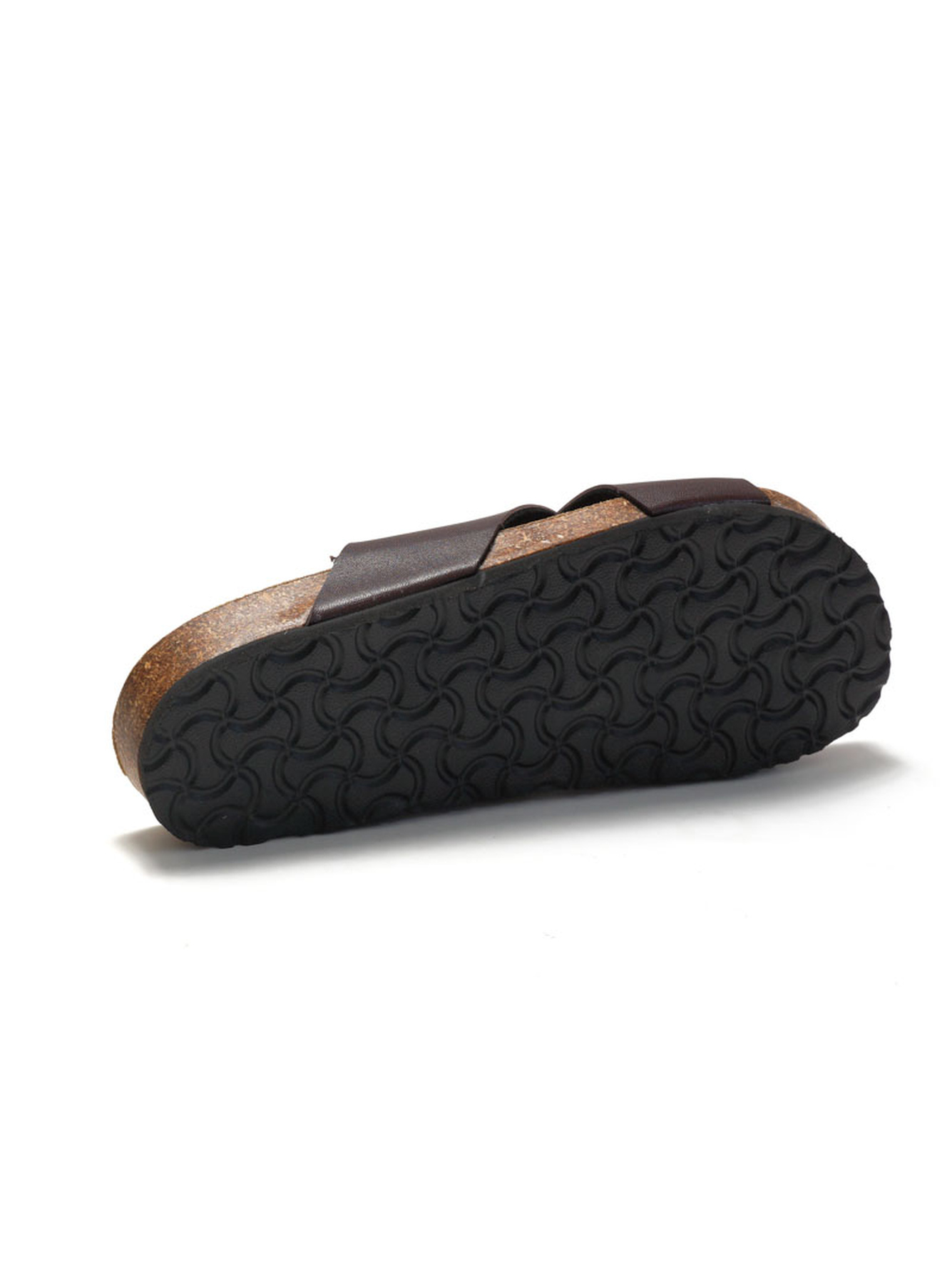 Coffee Brown Cross-Strap Comfort Slides