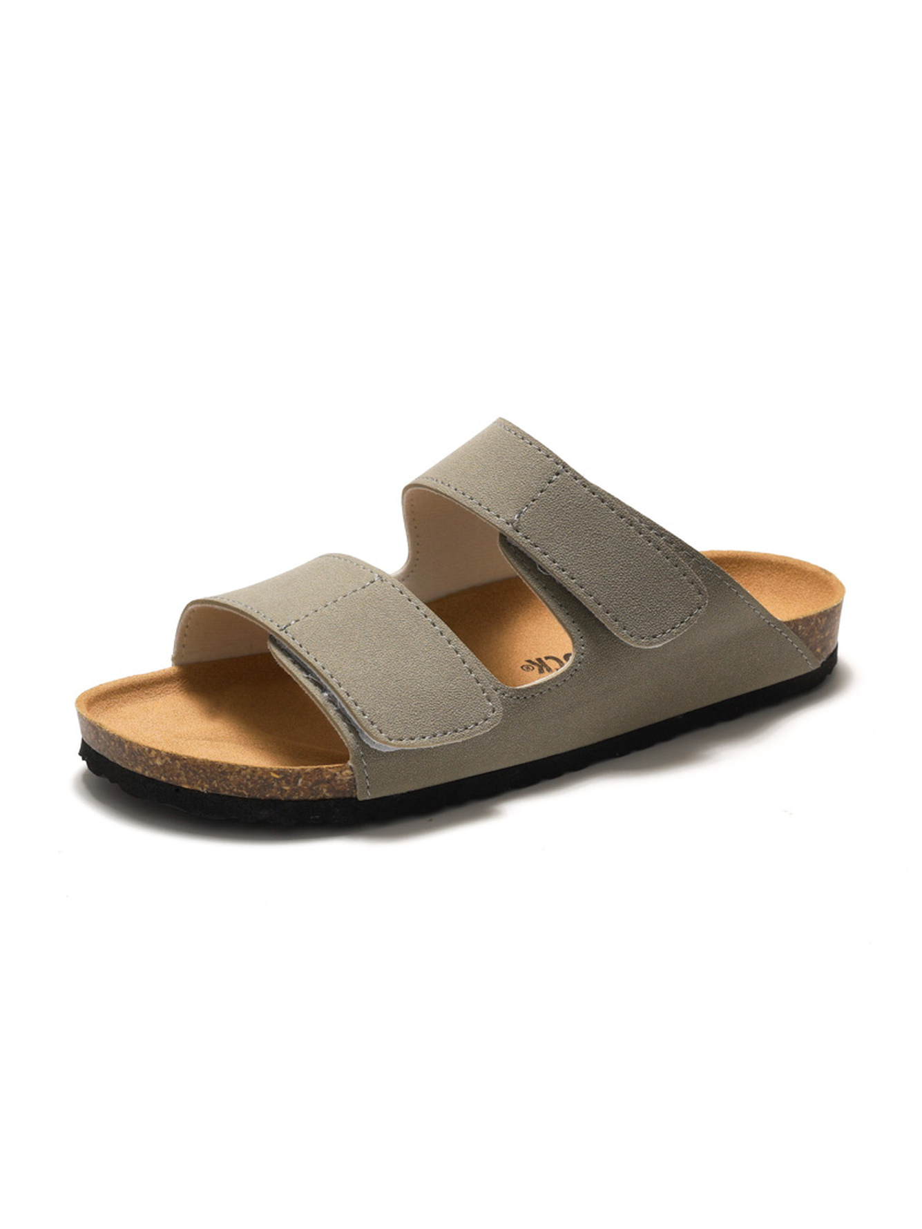 Grey Two-Strap Adjustable Comfort Slides