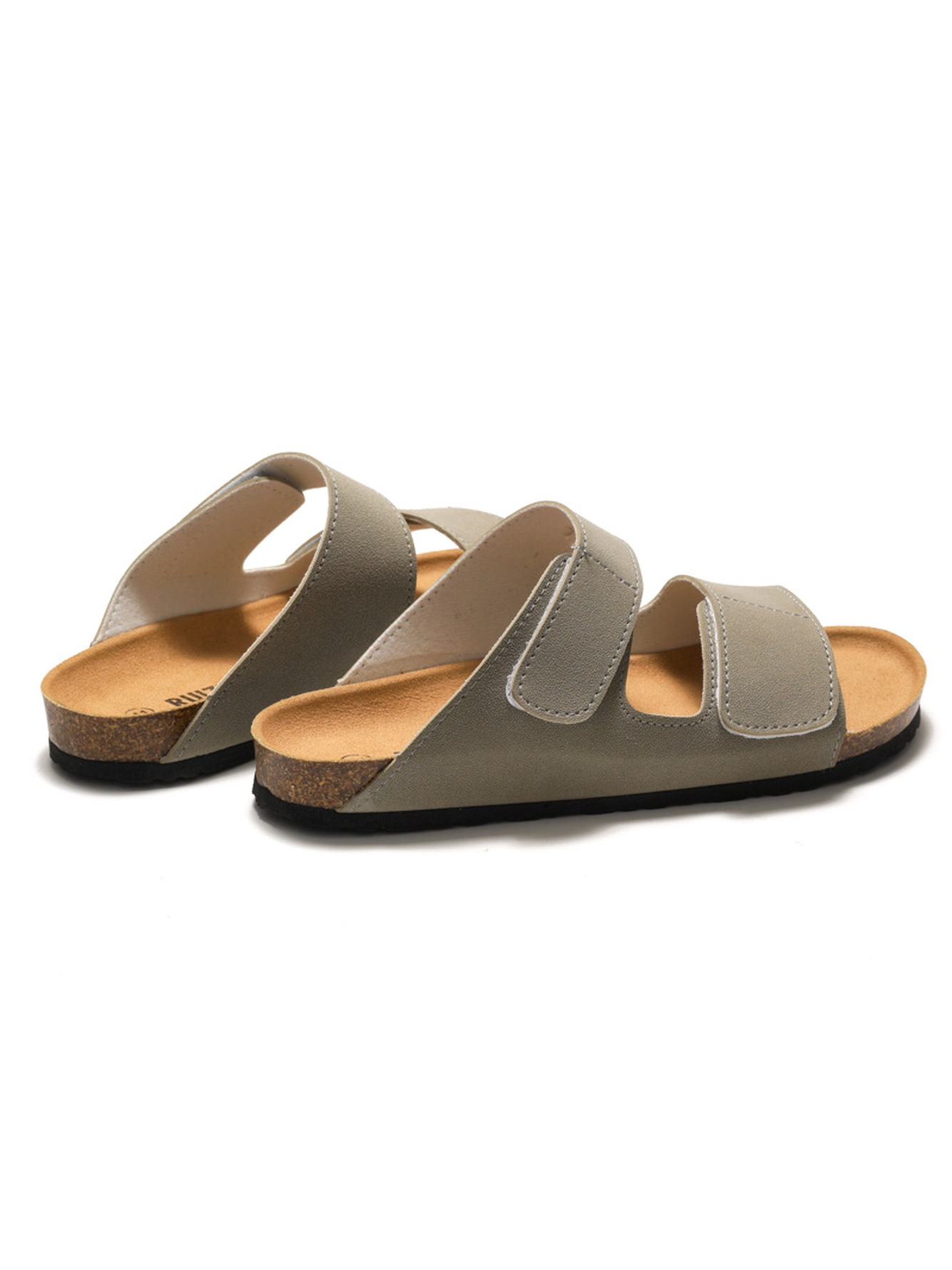 Grey Two-Strap Adjustable Comfort Slides
