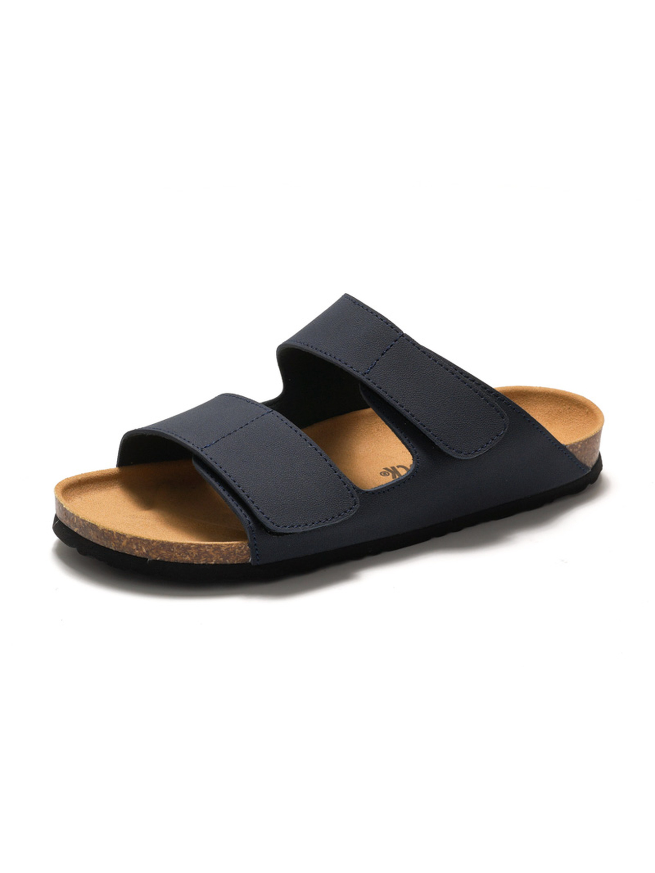Blue Comfort Cork Sandals - Adjustable Strap Slides