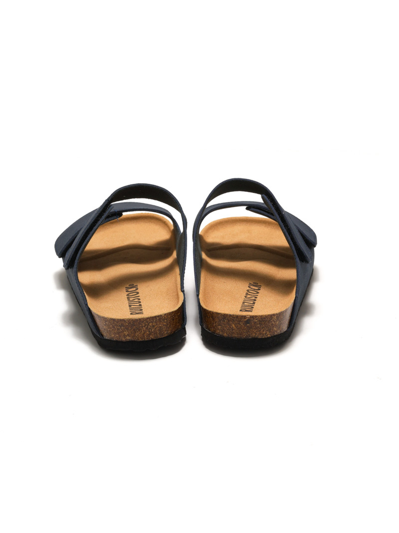 Blue Comfort Cork Sandals - Adjustable Strap Slides