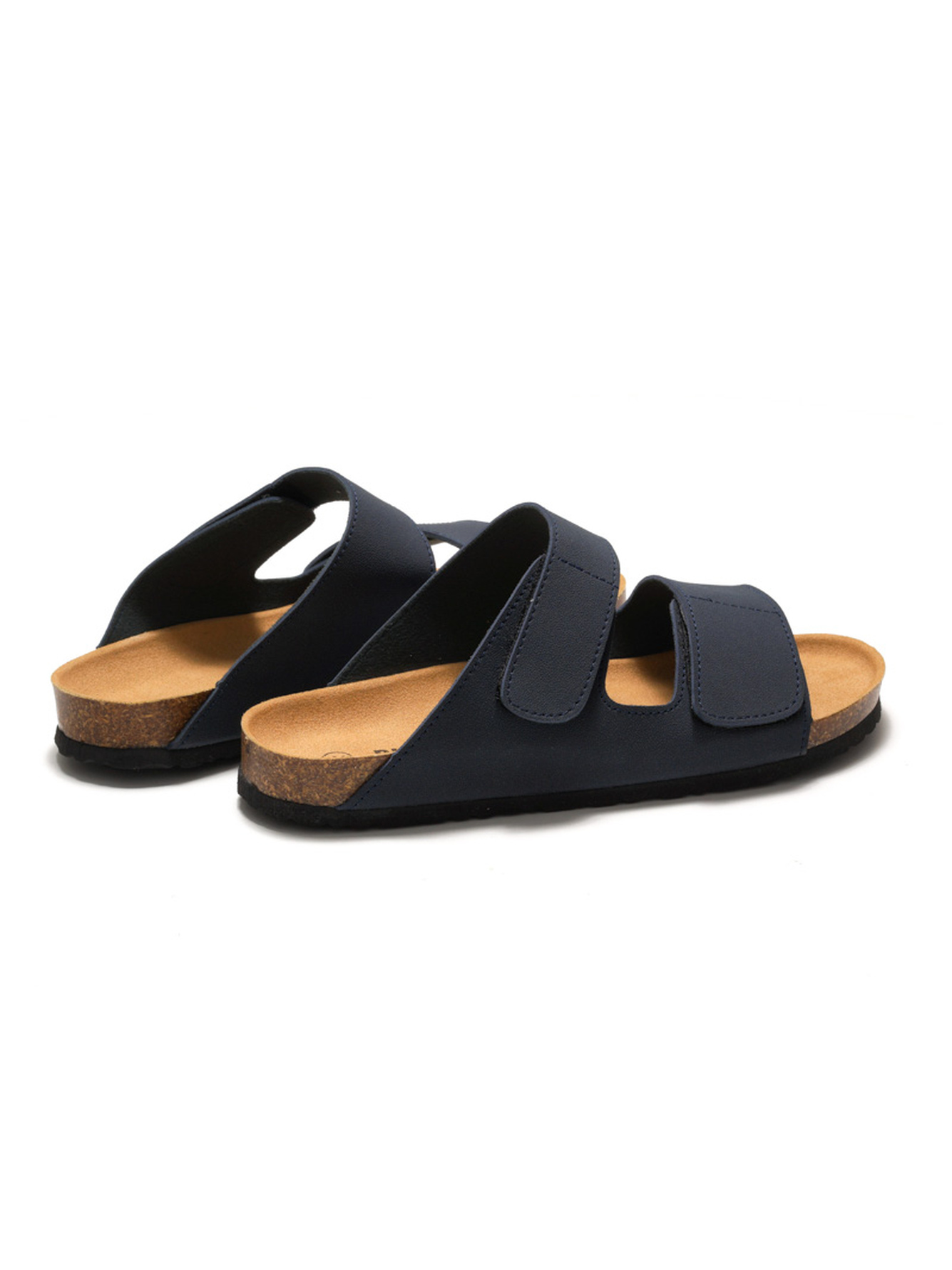Blue Comfort Cork Sandals - Adjustable Strap Slides