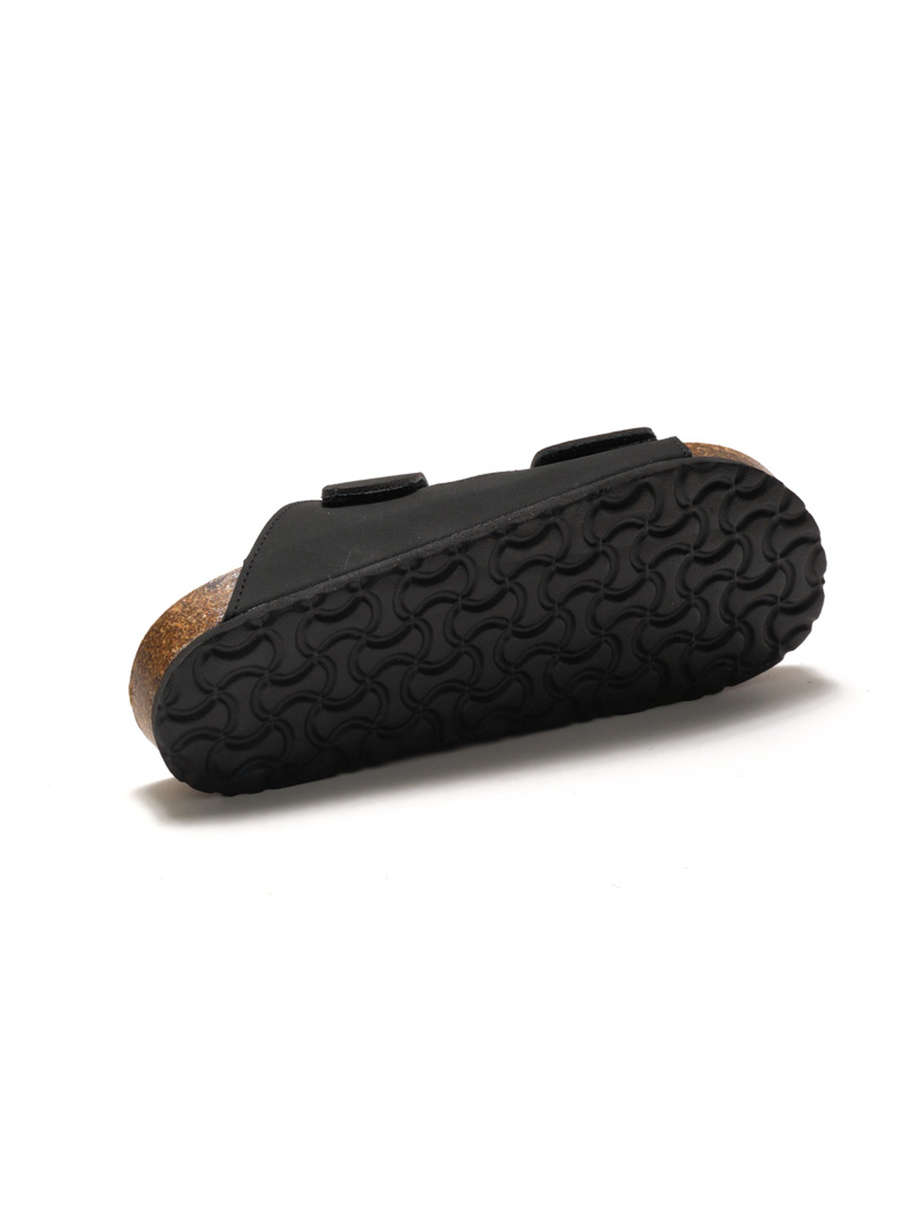 Black Comfort Slide Sandals with Cork Sole