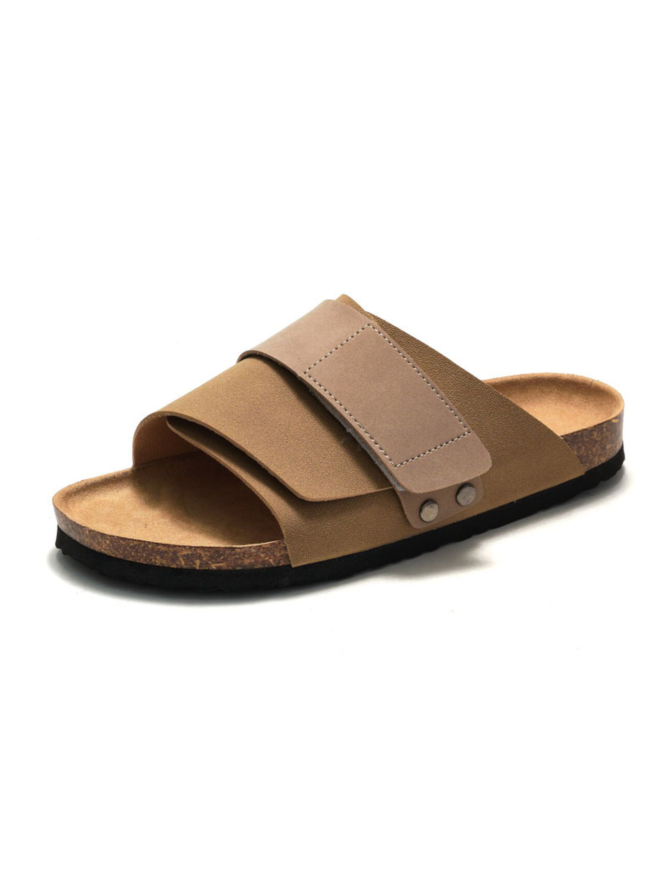 Tan Comfort Slides - Casual and Stylish Slip-On Sandals