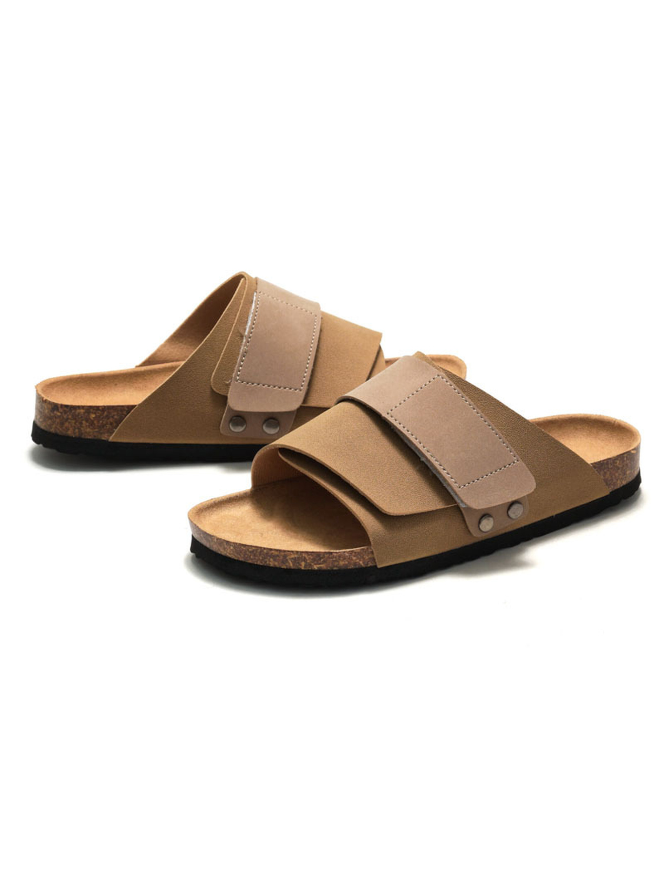 Tan Comfort Slides - Casual and Stylish Slip-On Sandals