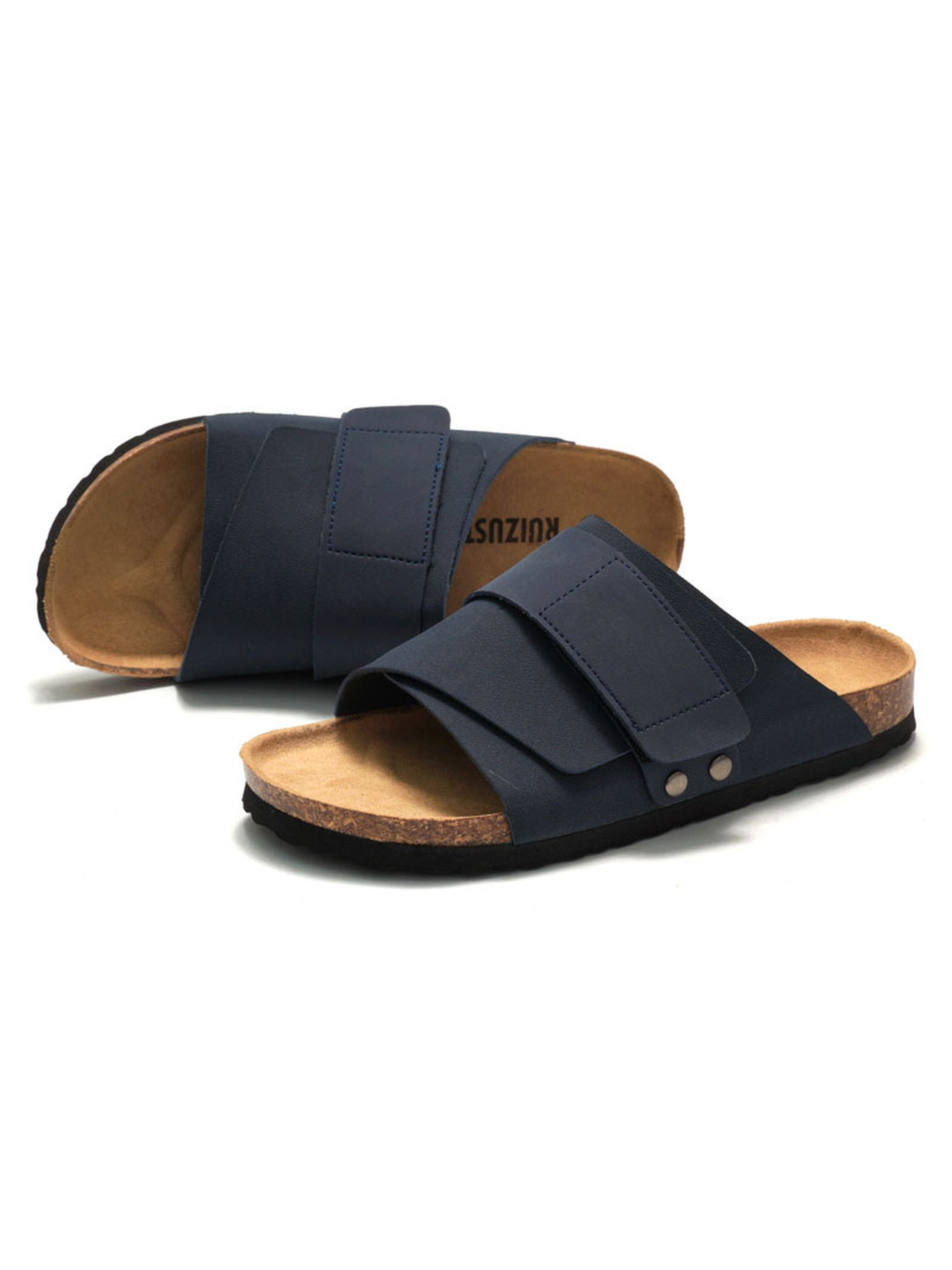 Blue Adjustable Strap Comfort Slides