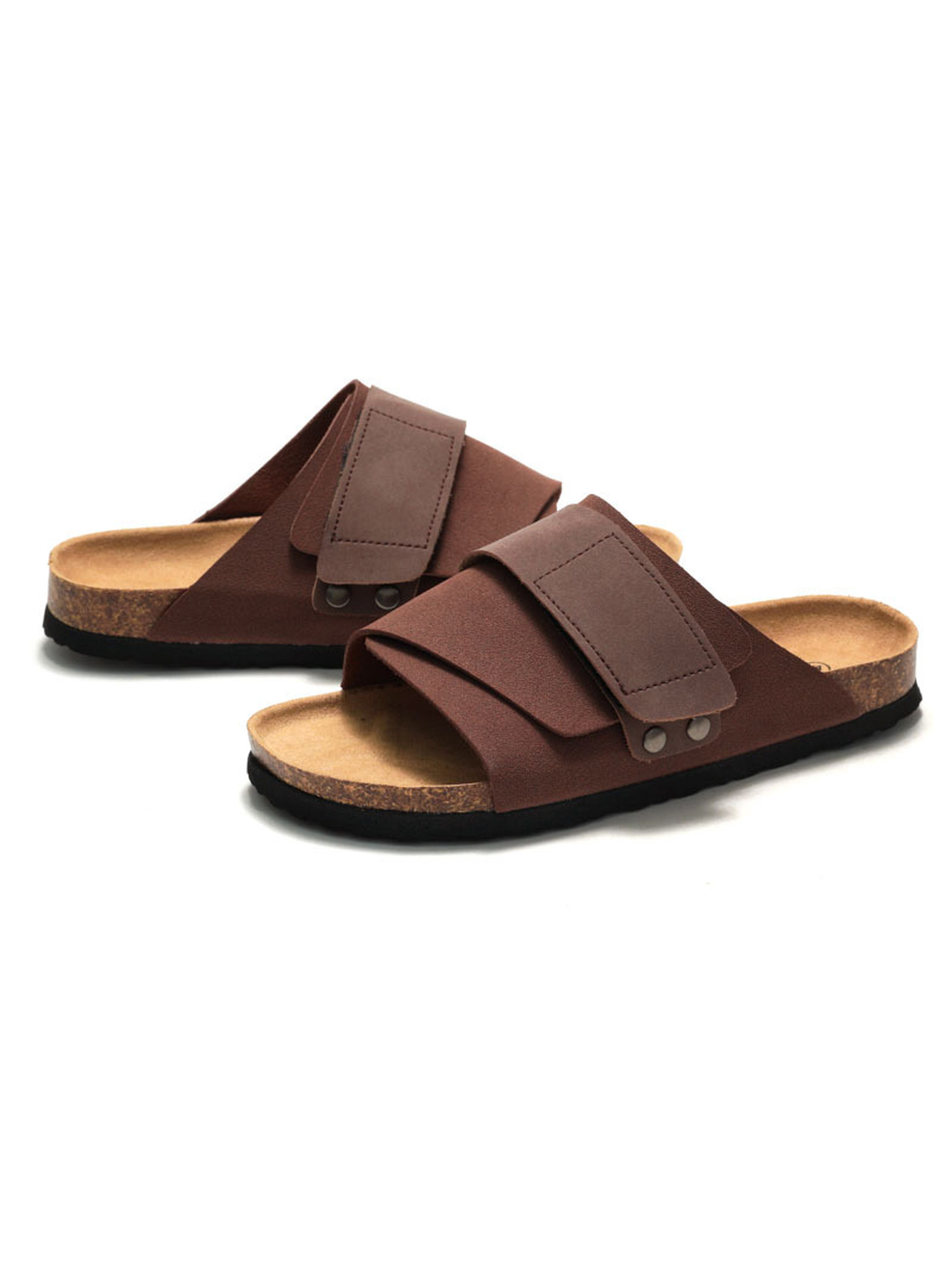 Brown Comfort Slides Slip-On Footwear