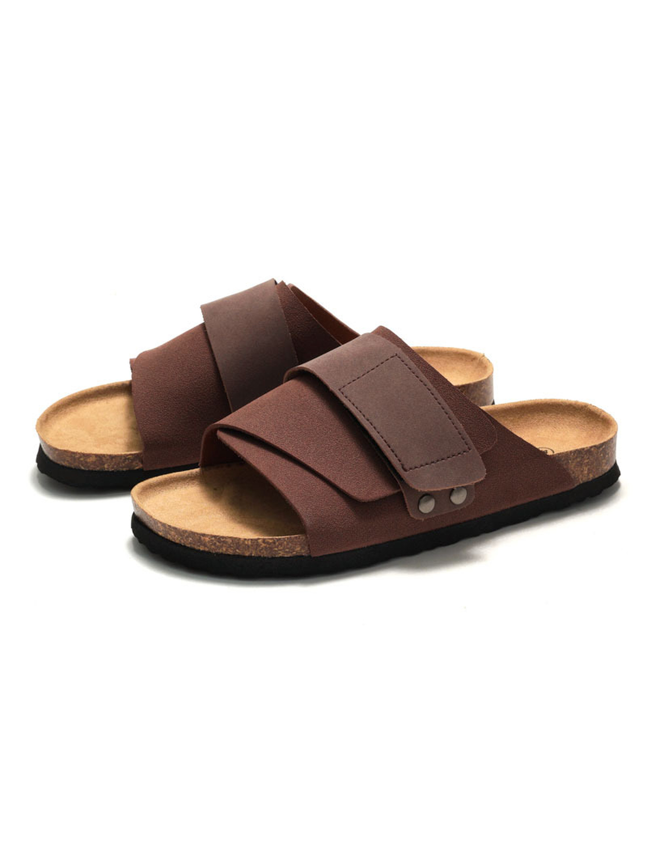 Brown Comfort Slides Slip-On Footwear