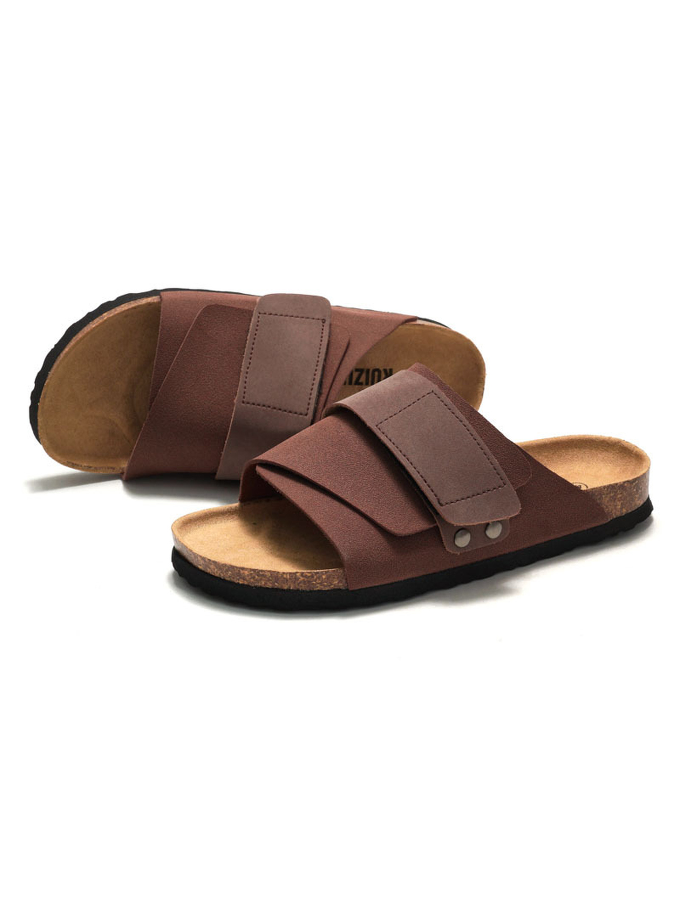 Brown Comfort Slides Slip-On Footwear