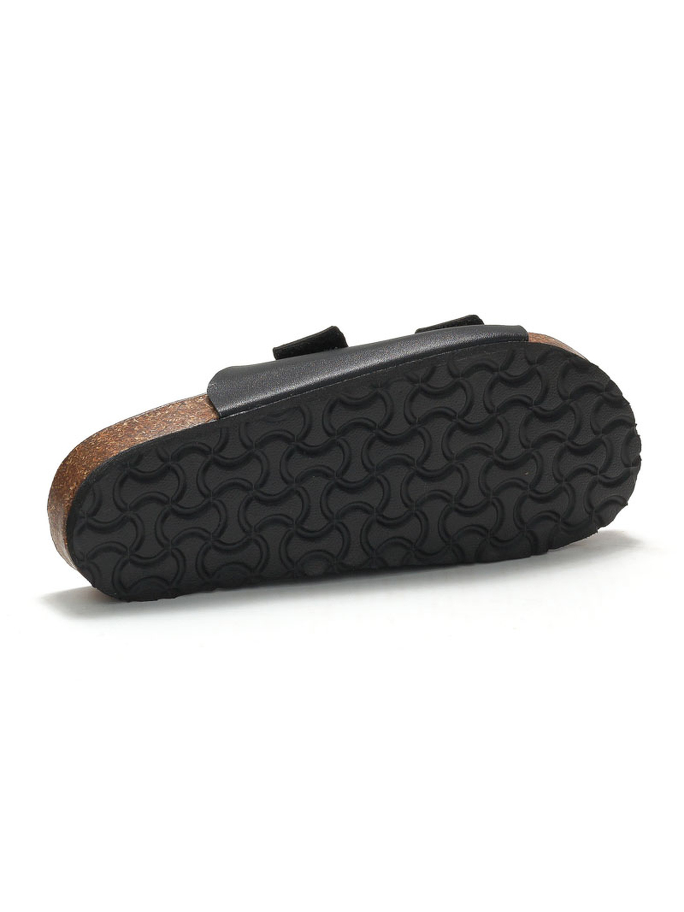 Black Adjustable Strap Comfort Slide Sandals