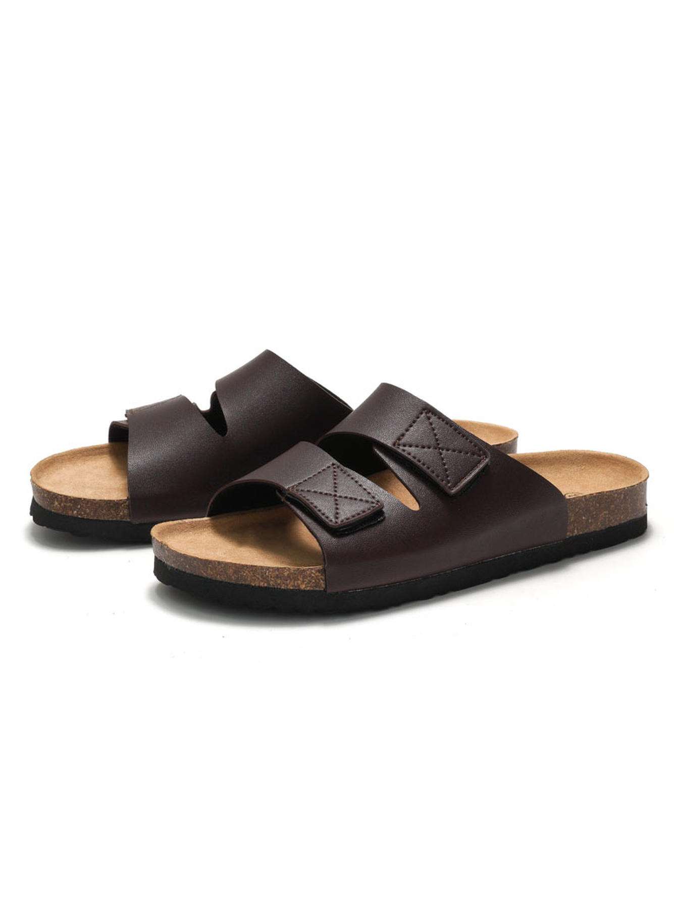 Brown Comfort Cork-Sole Sandals