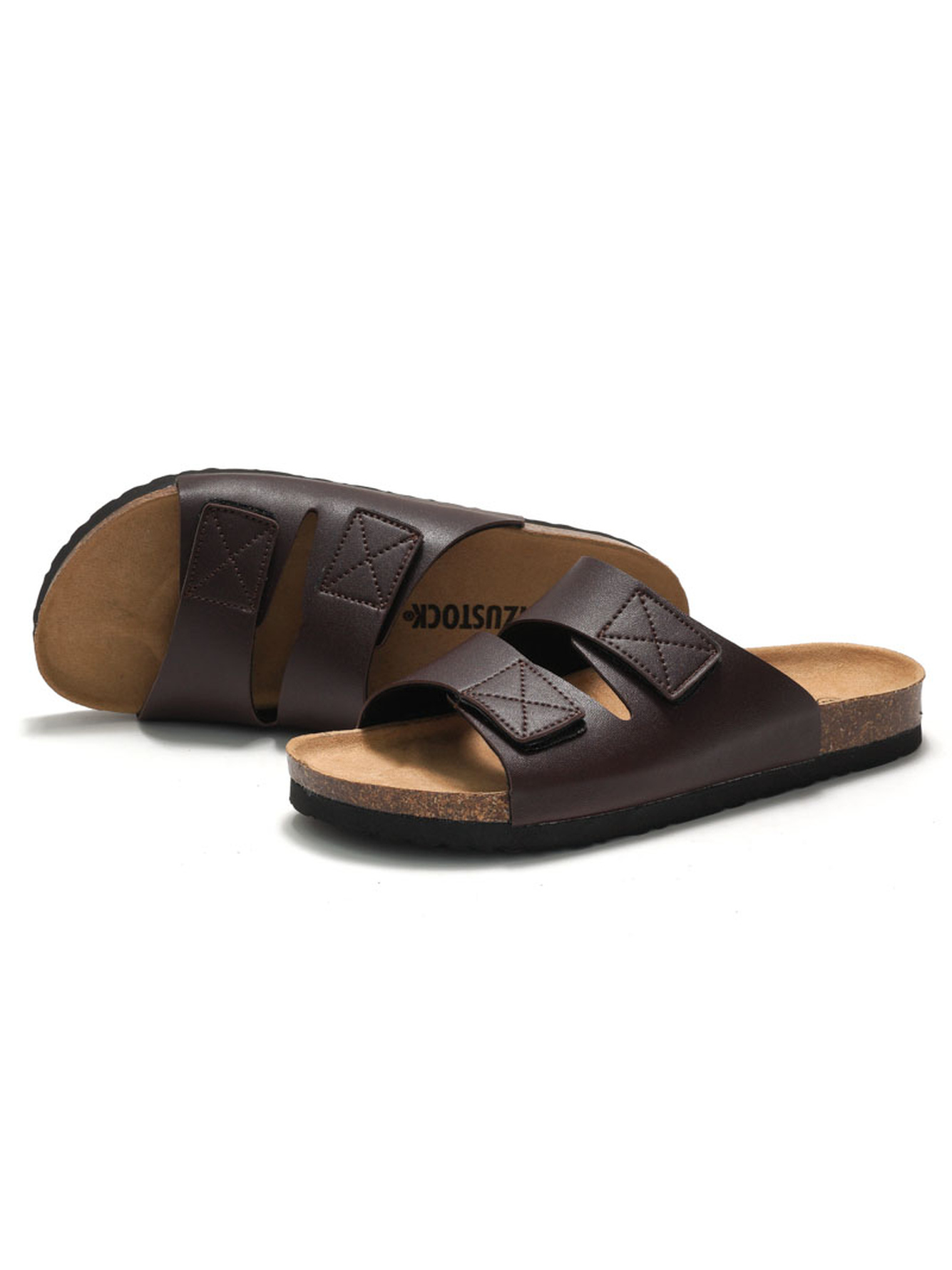 Brown Comfort Cork-Sole Sandals