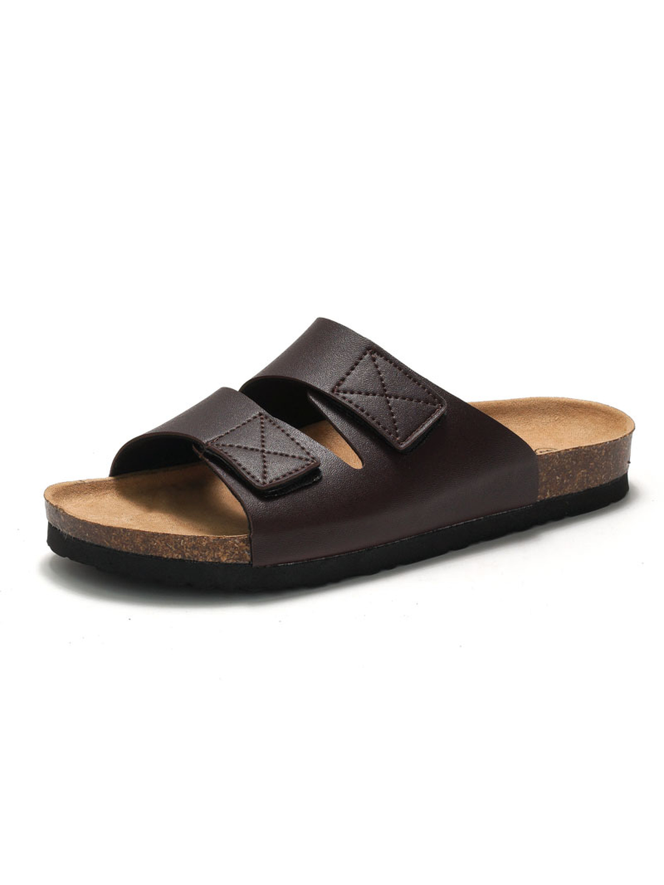 Brown Comfort Cork-Sole Sandals