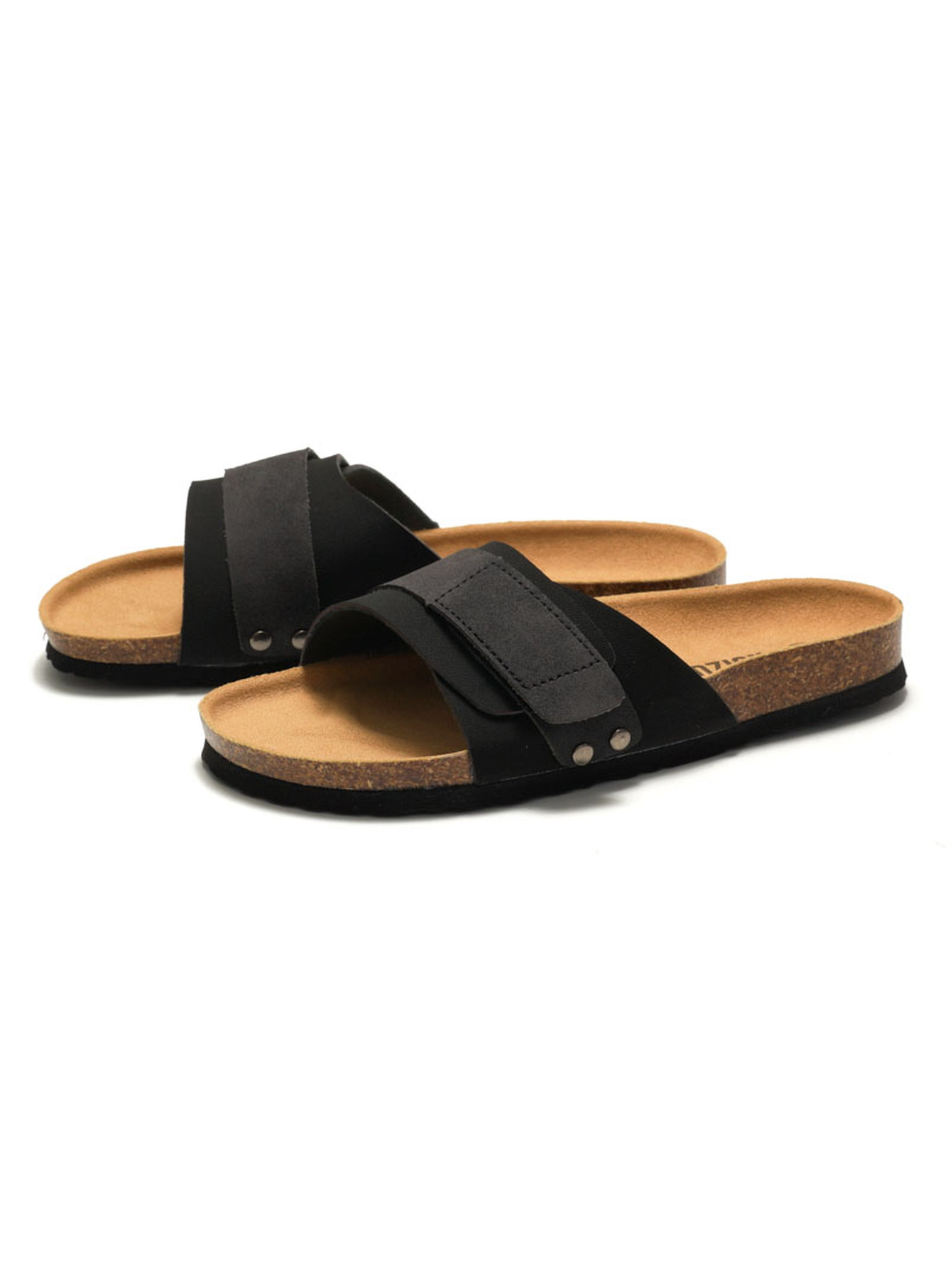 Black Comfort Cork Slides - Casual and Stylish Slip-Ons