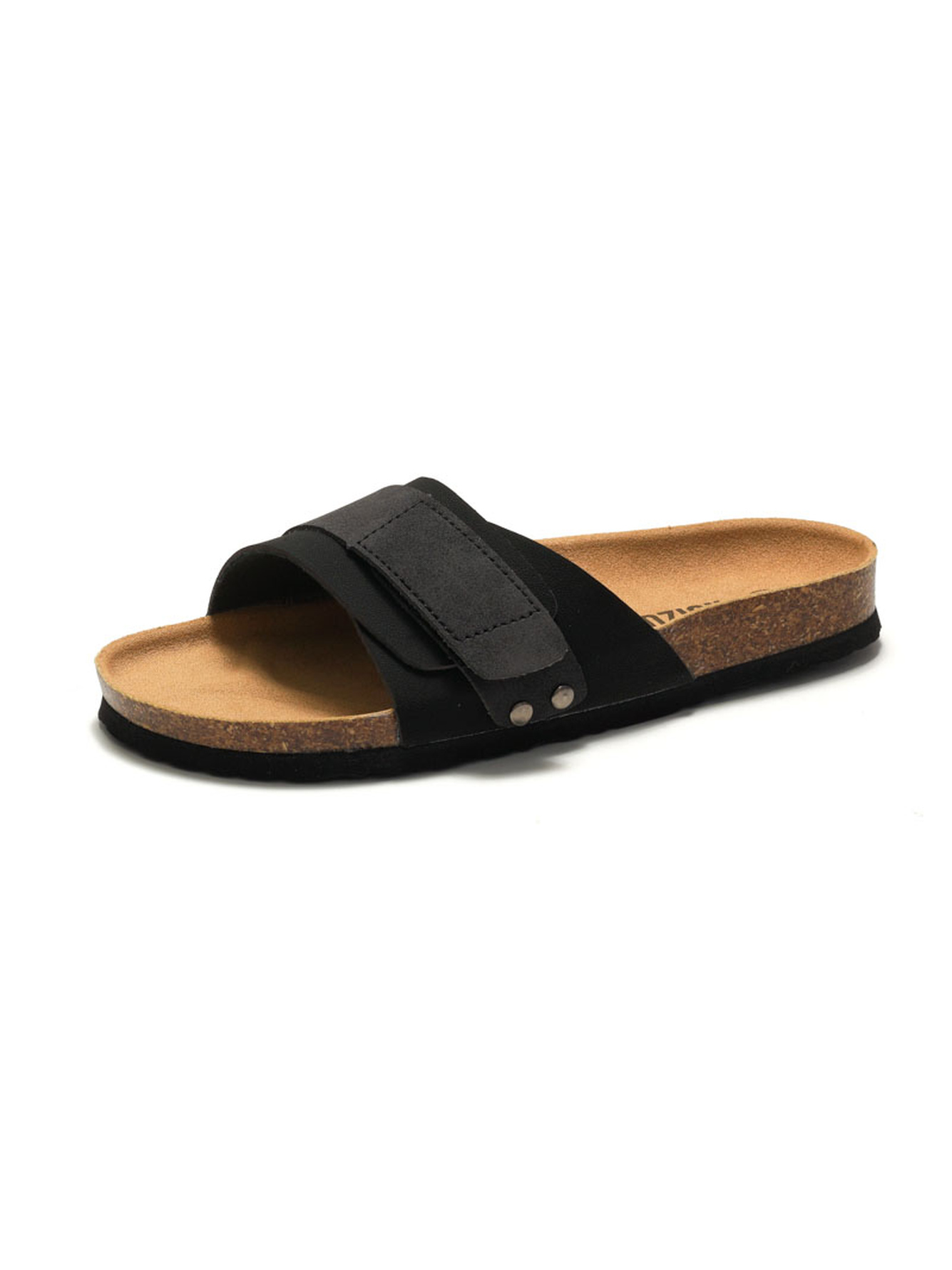 Black Comfort Cork Slides - Casual and Stylish Slip-Ons