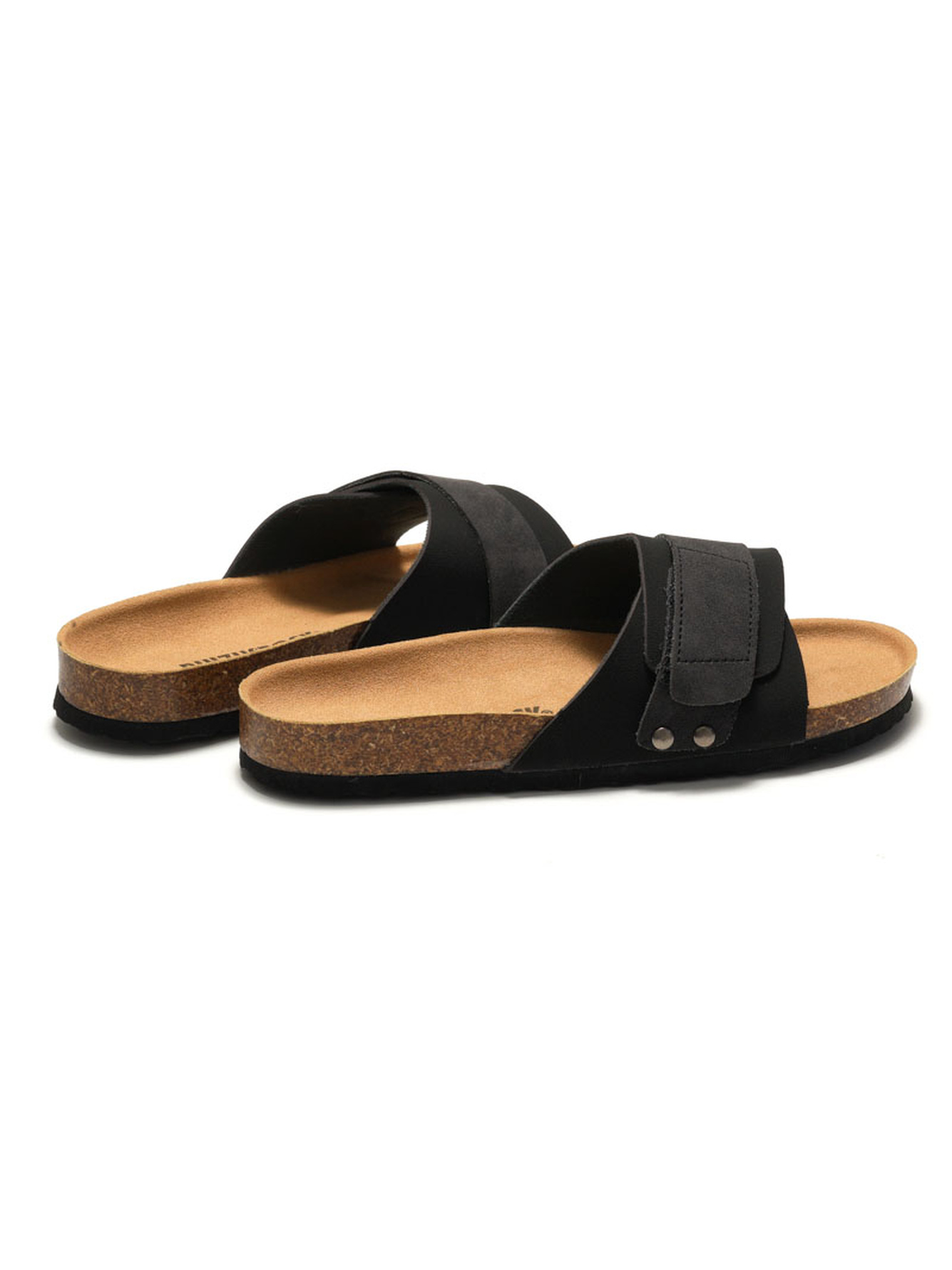 Black Comfort Cork Slides - Casual and Stylish Slip-Ons