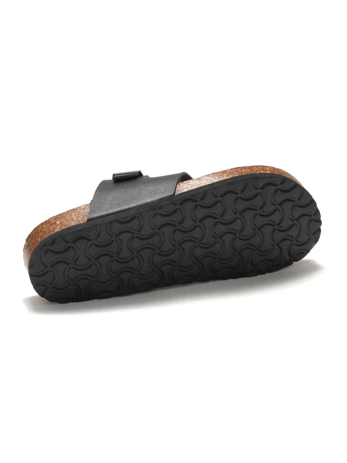 Black Comfort Cork Toe-Loop Sandals