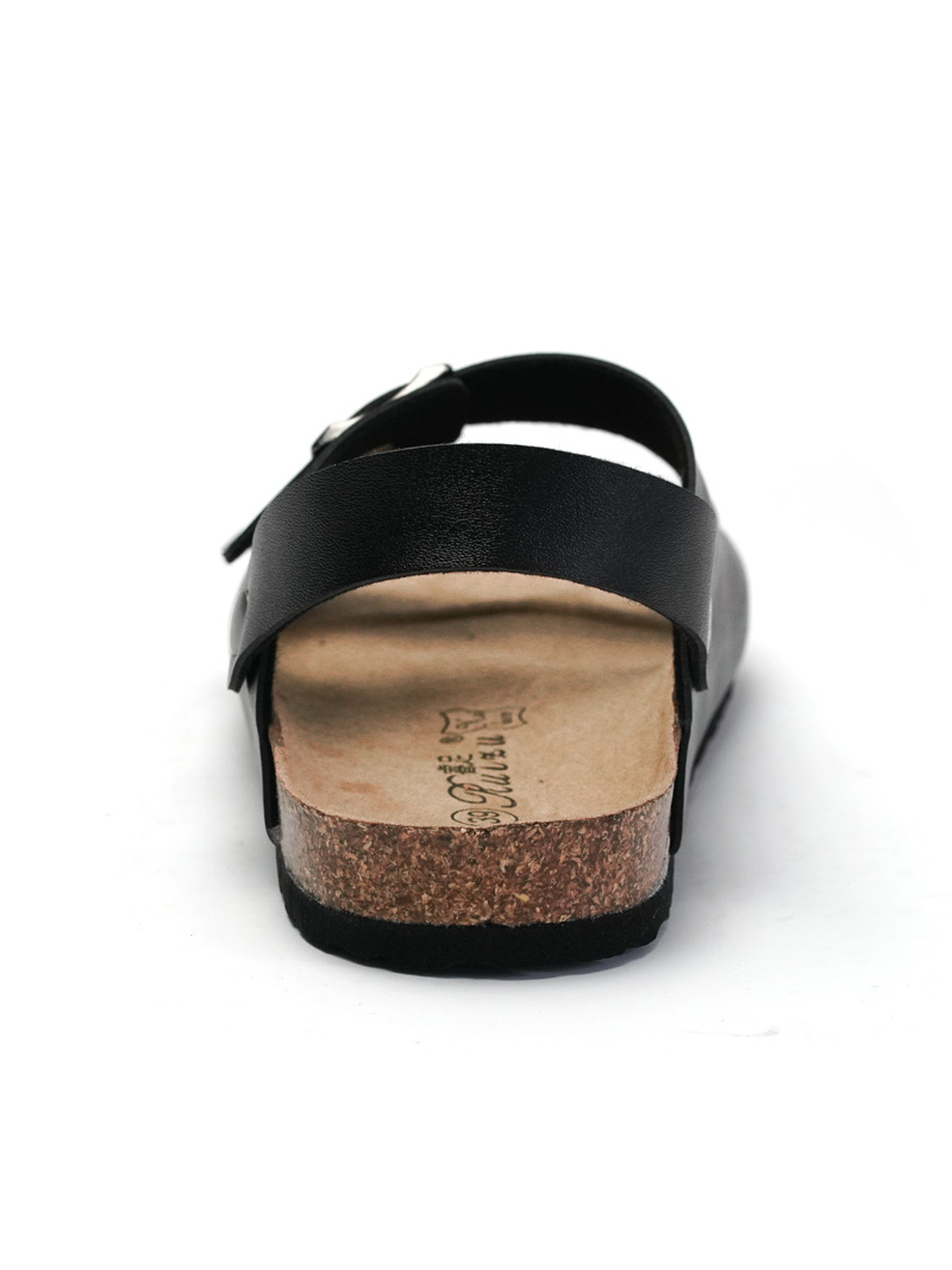 Black Casual Slides with Buckles