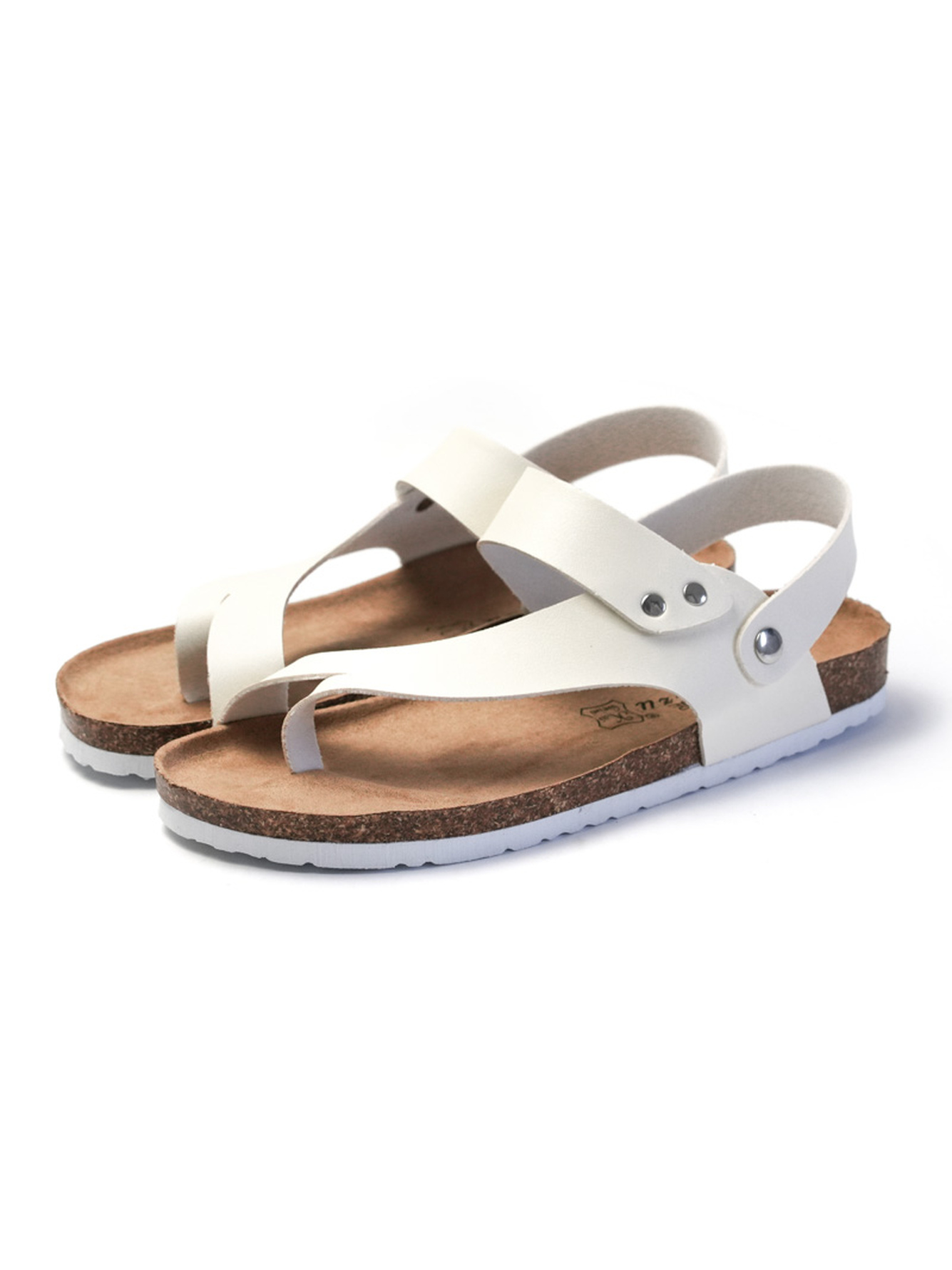 White Thong Strap Casual Sandals
