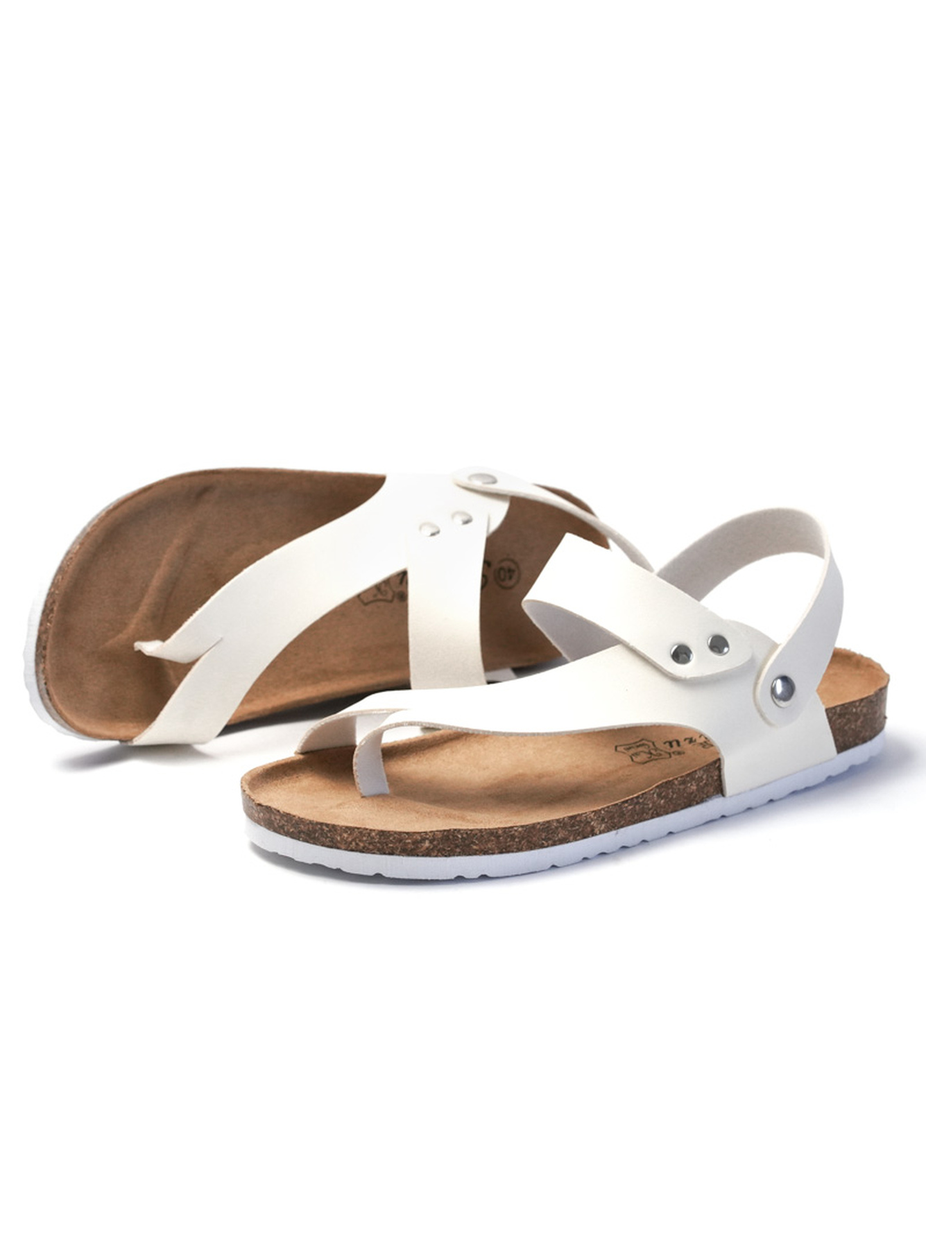 White Thong Strap Casual Sandals
