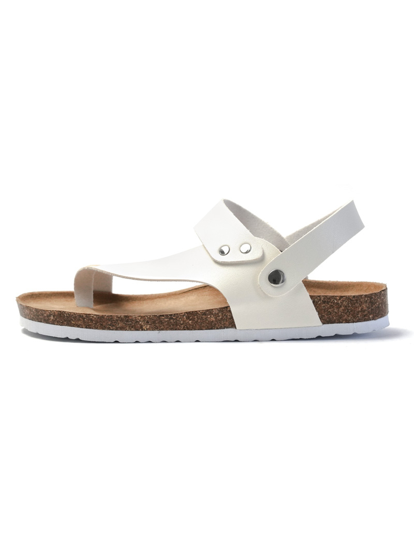 White Thong Strap Casual Sandals