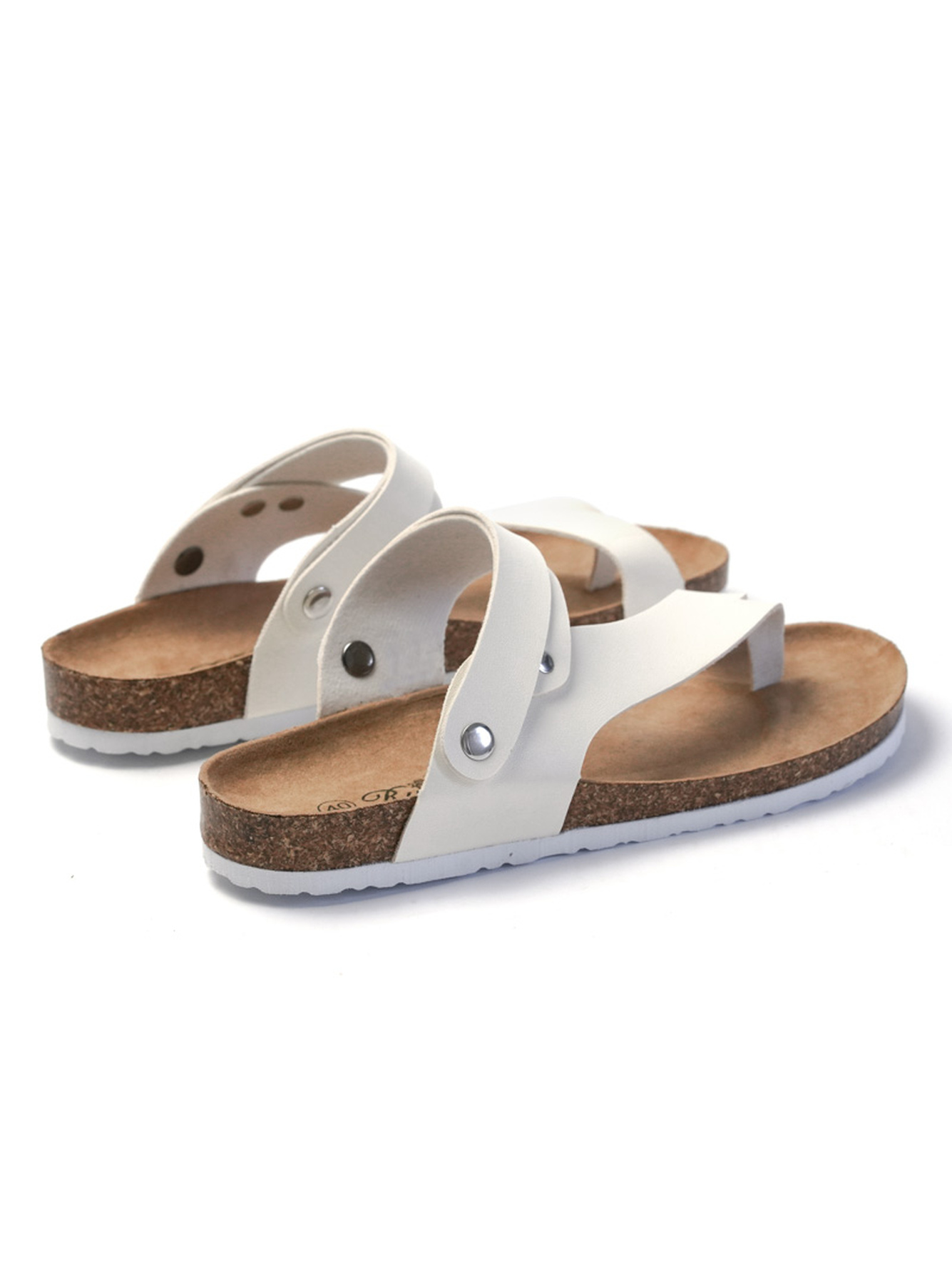 White Thong Strap Casual Sandals