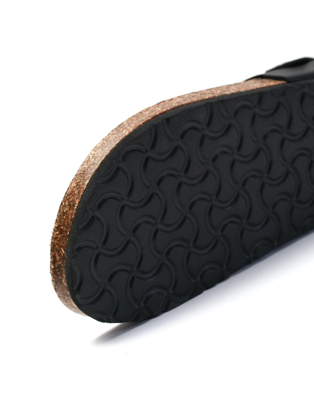 Black Casual Sandals with Cork Sole