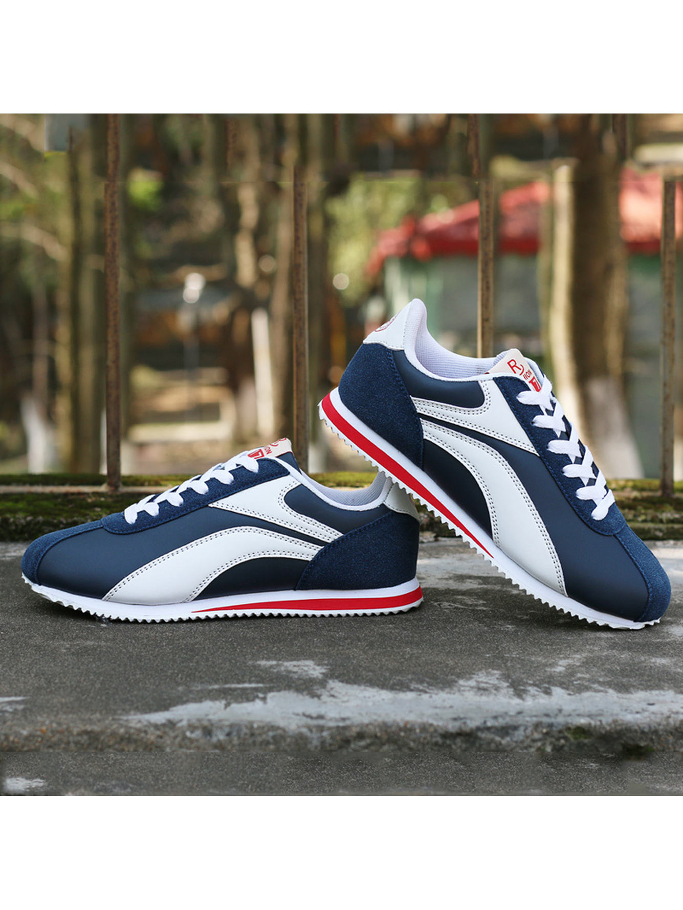 Classic Blue Lace-Up Sports Sneakers
