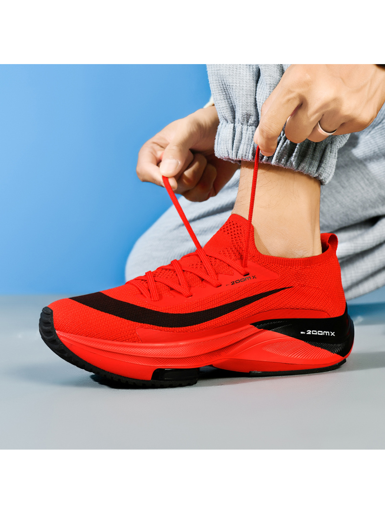 Red ZoomX Performance Running Sneakers