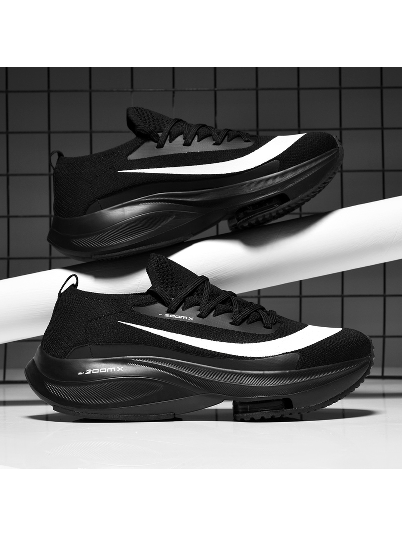 Black Performance Running Sneakers