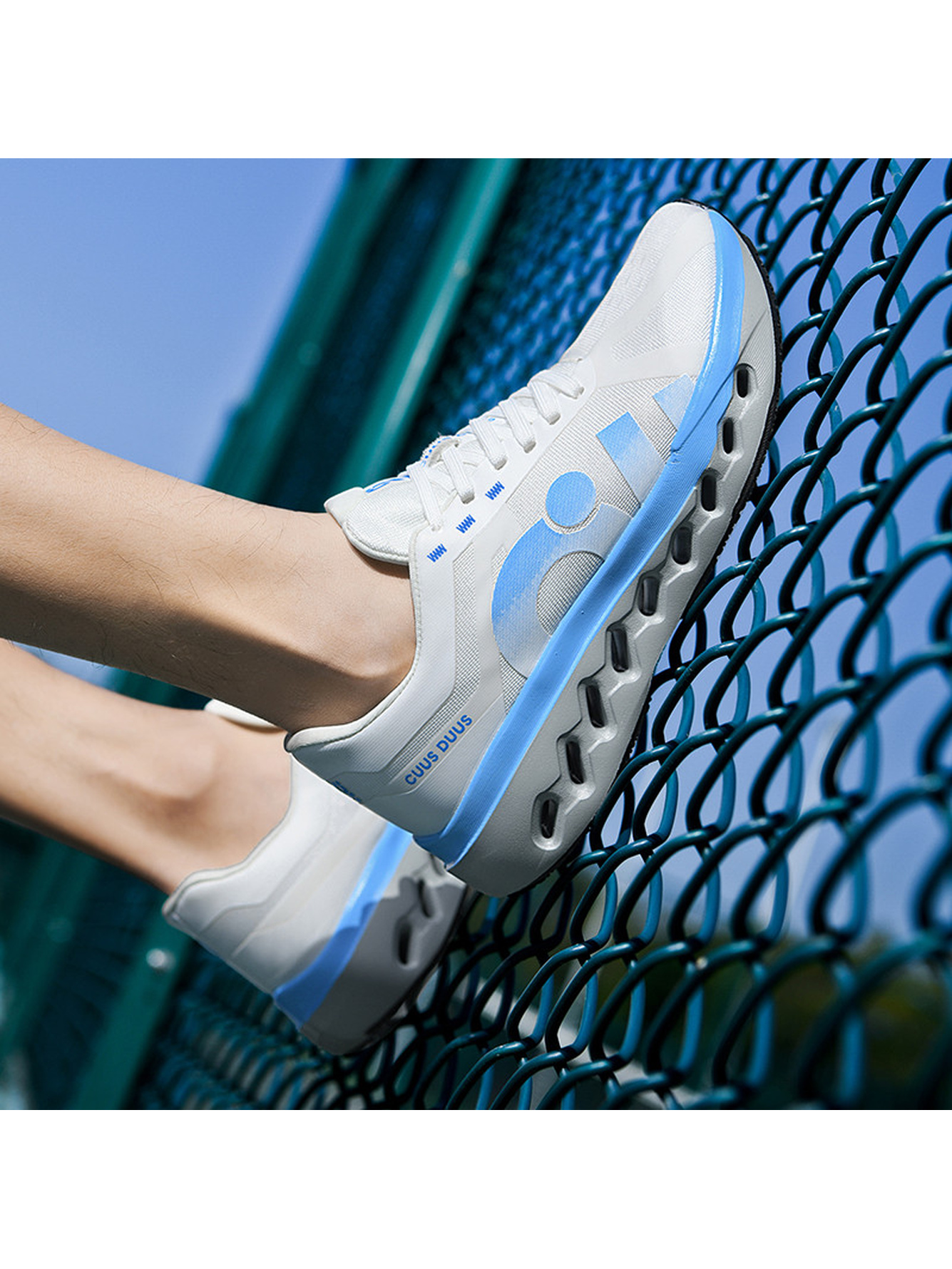 White Sports Sneakers - Lightweight and Breathable Running Shoes