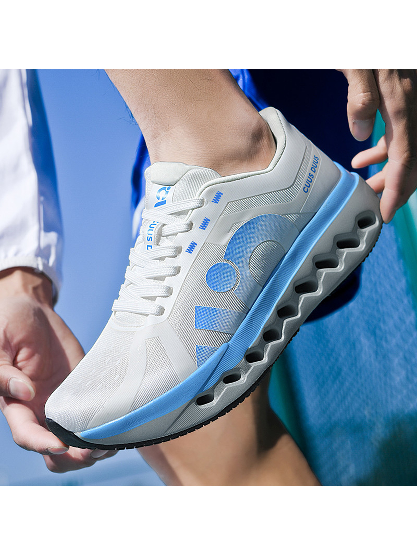 White Sports Sneakers - Lightweight and Breathable Running Shoes