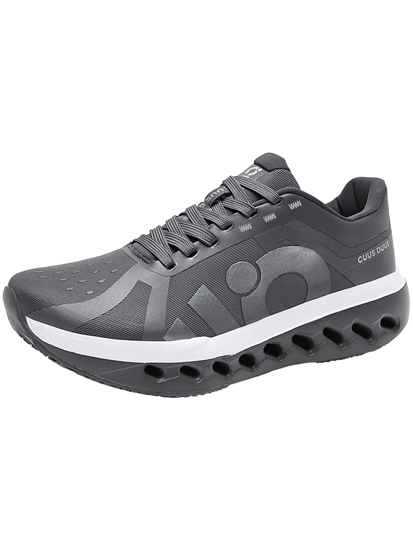 Grey Lace-Up Athletic Sneakers