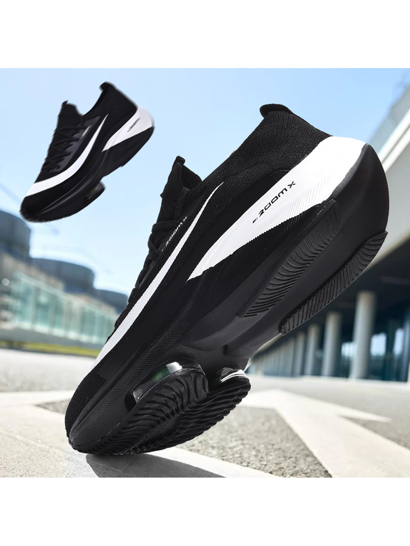 Black Sports Sneakers - Lightweight Running and Training Shoes