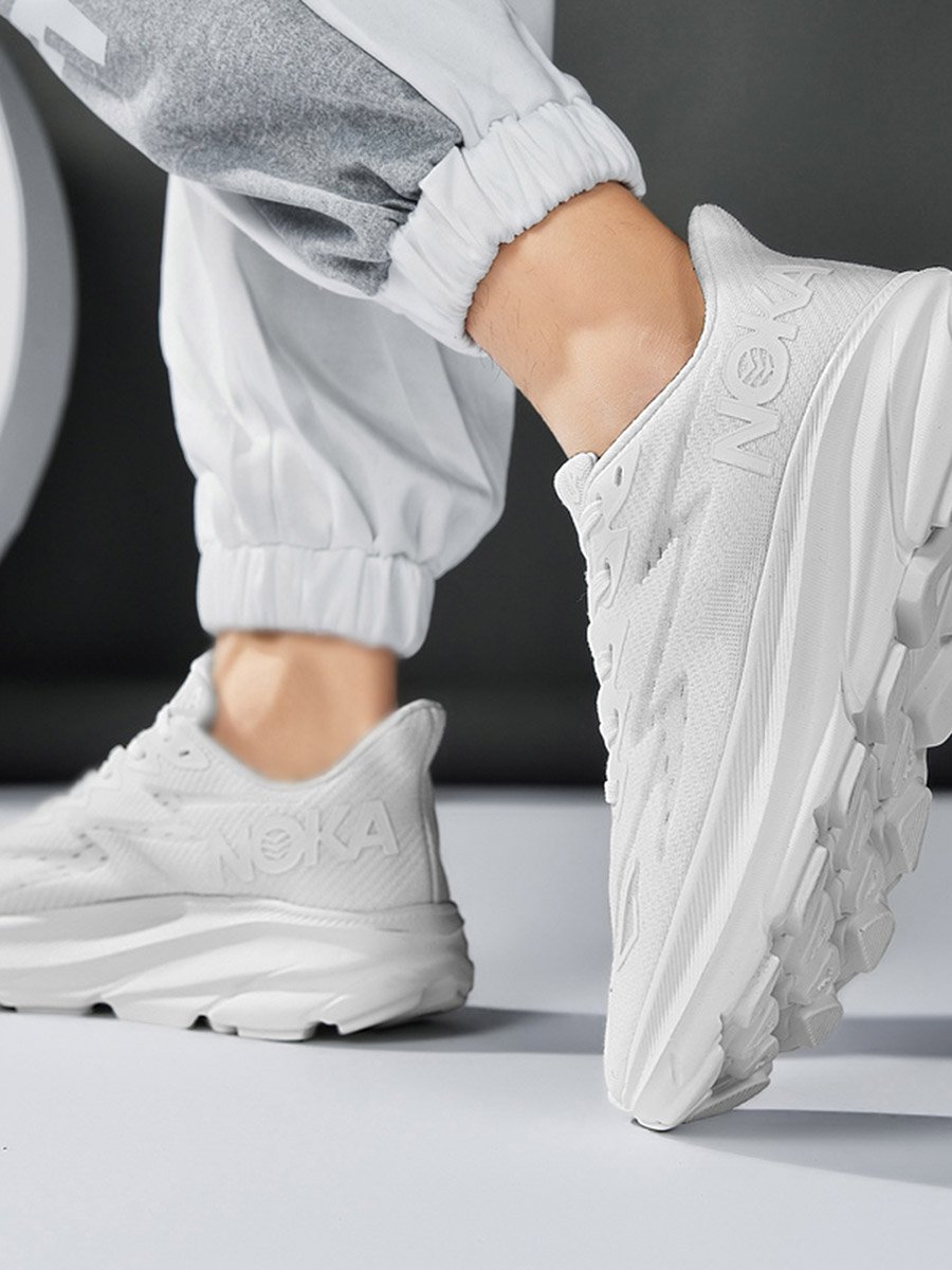 Men White Lightweight Running Sneakers
