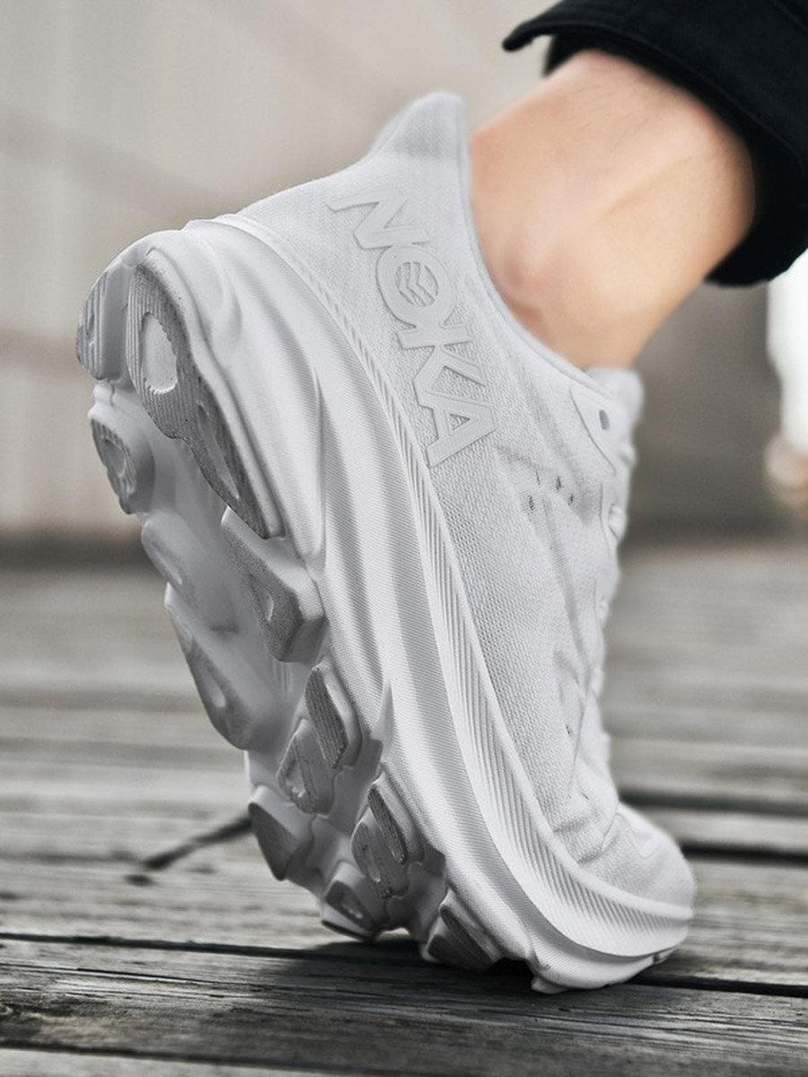 Men White Lightweight Running Sneakers