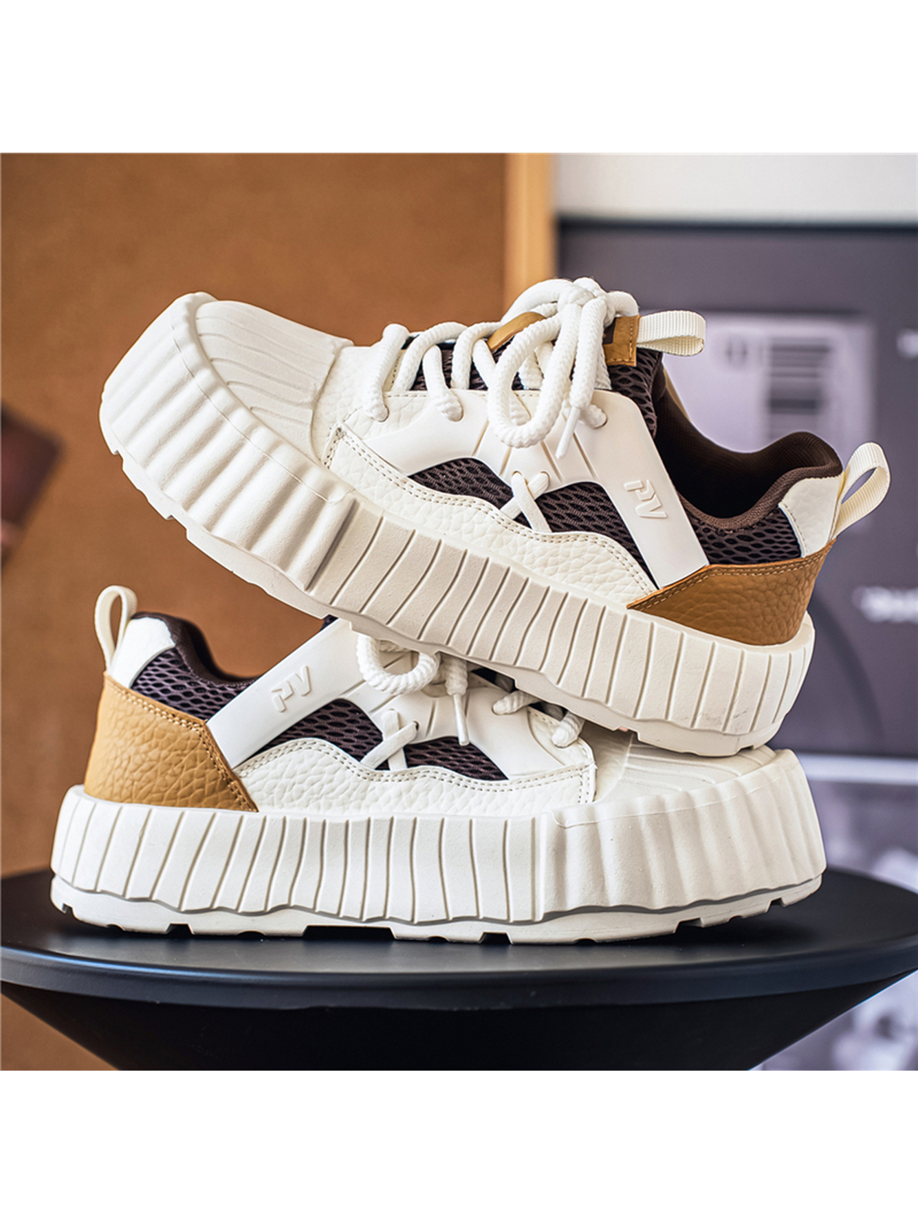 Multi-Color Chunky Sole Sports Sneakers