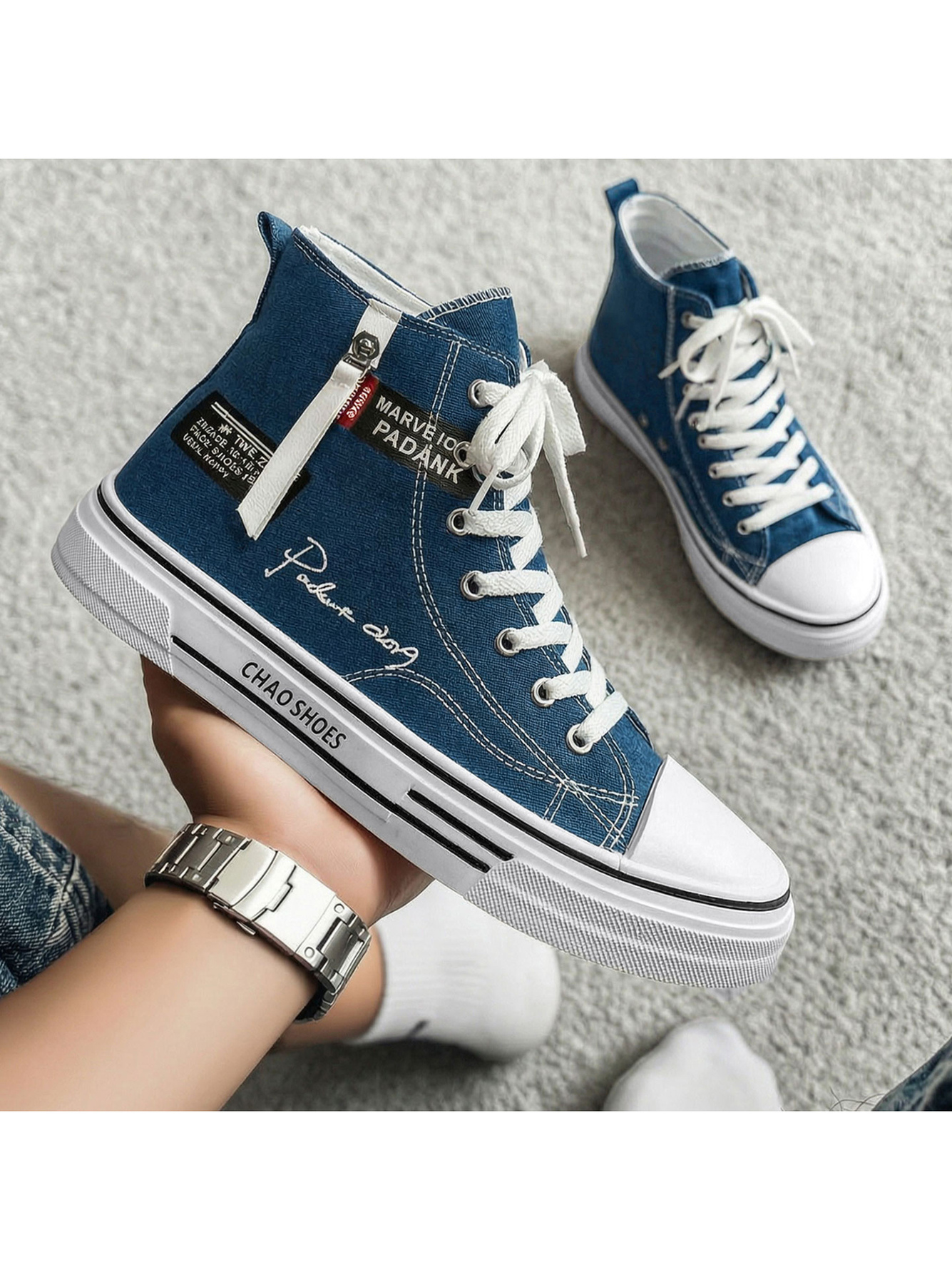 Mutli-Color High-Top Canvas Sneakers