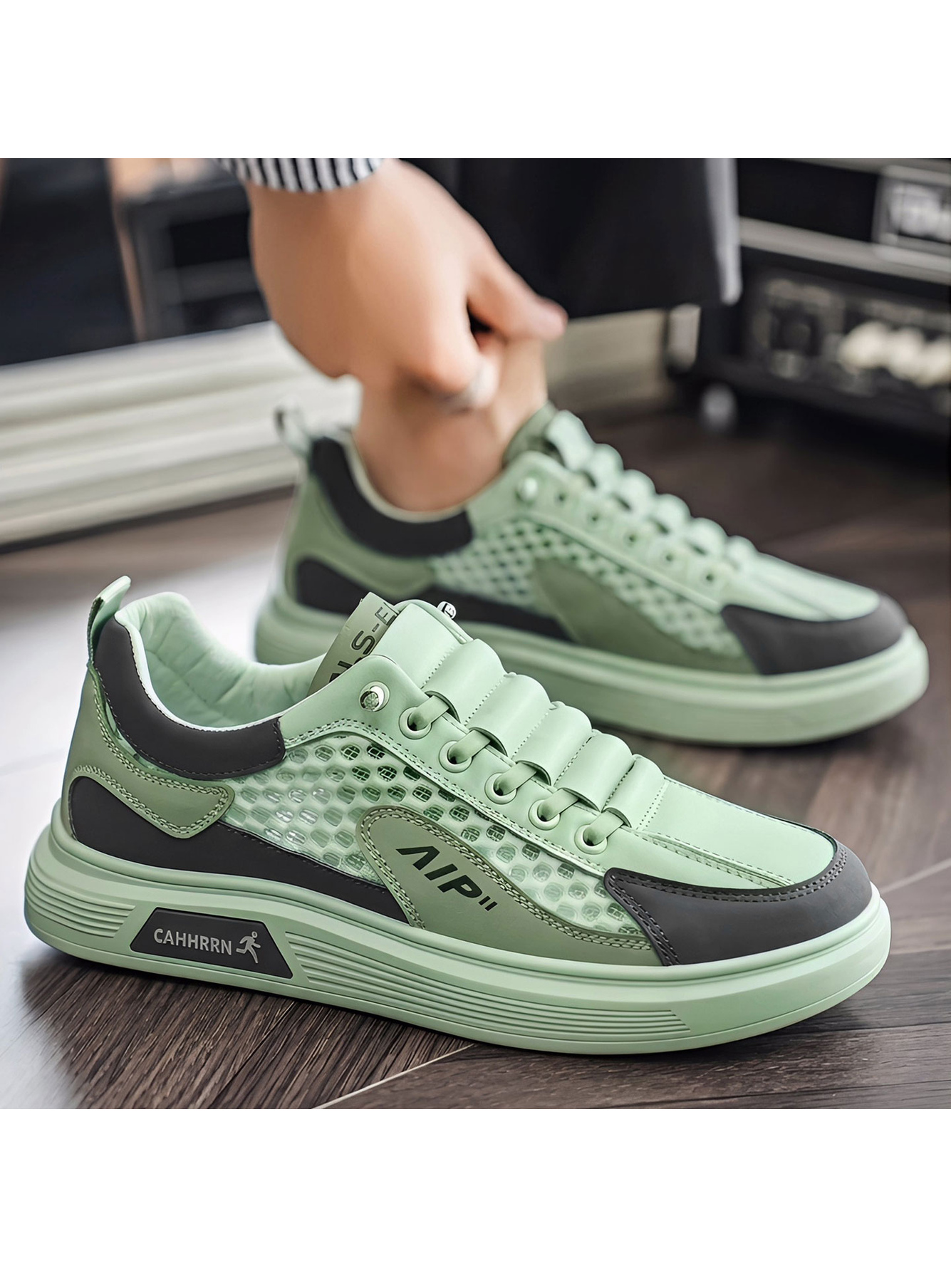 Mint Green Breathable Mesh Sneakers