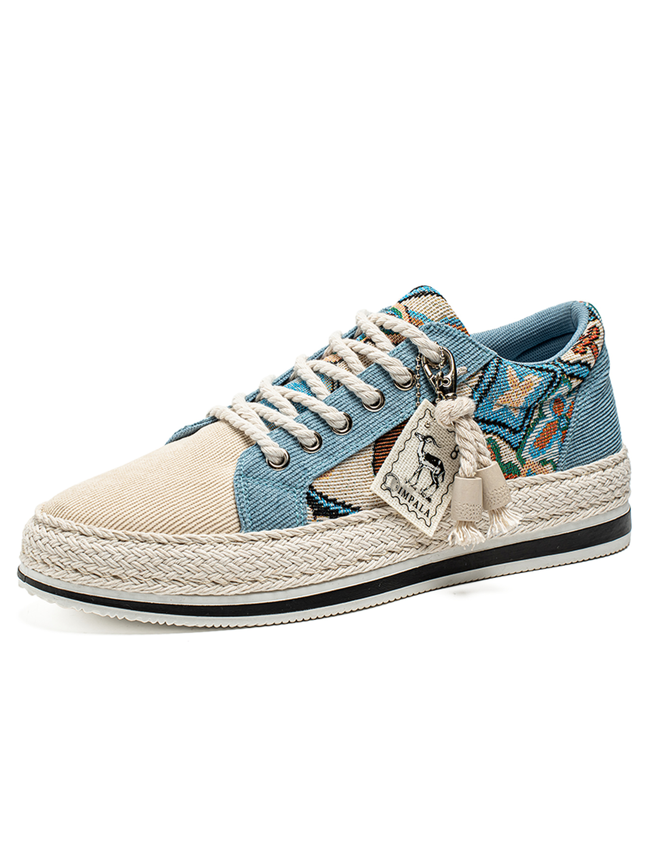Multi-Color Embroidered Espadrille Casual Shoes