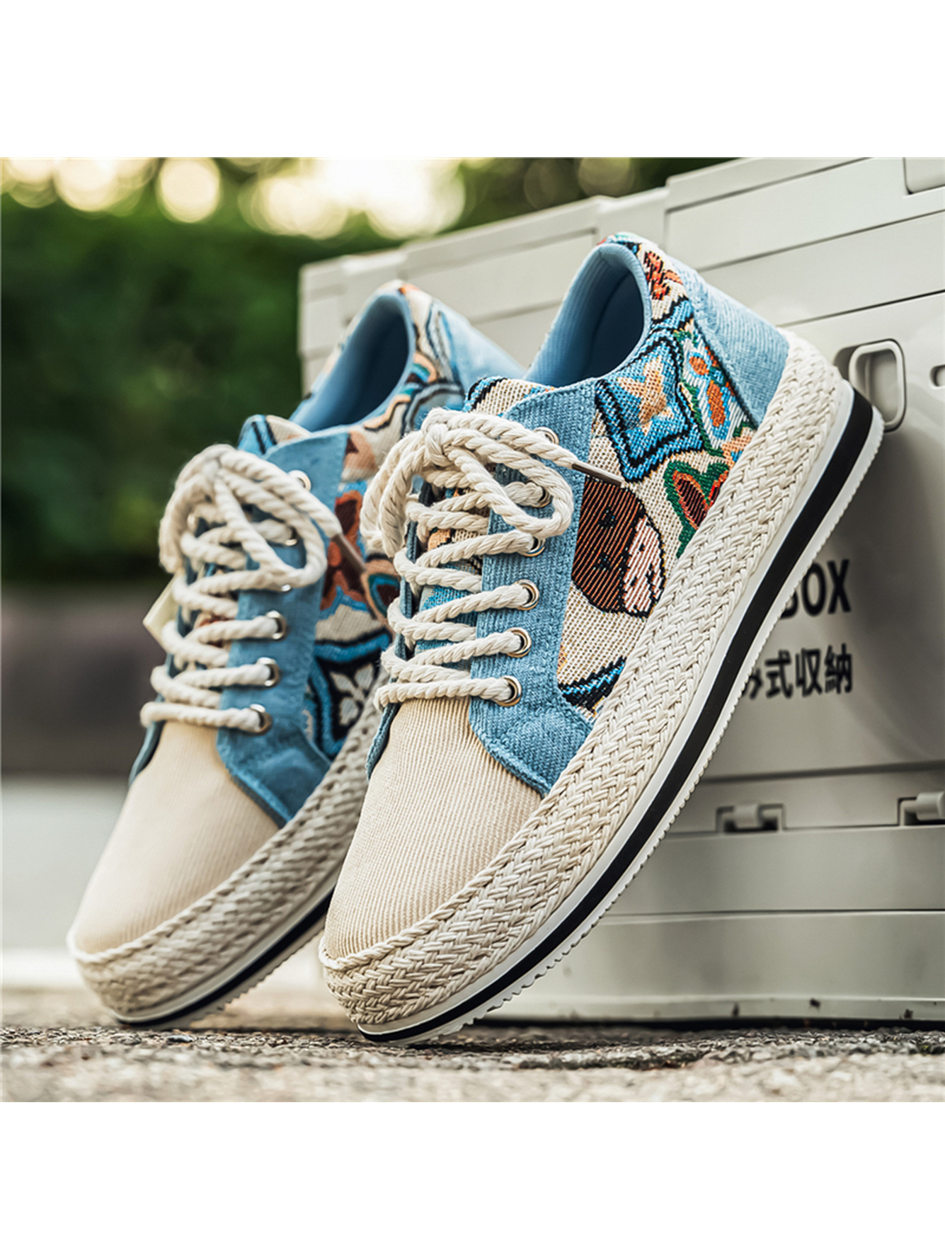 Multi-Color Embroidered Espadrille Casual Shoes