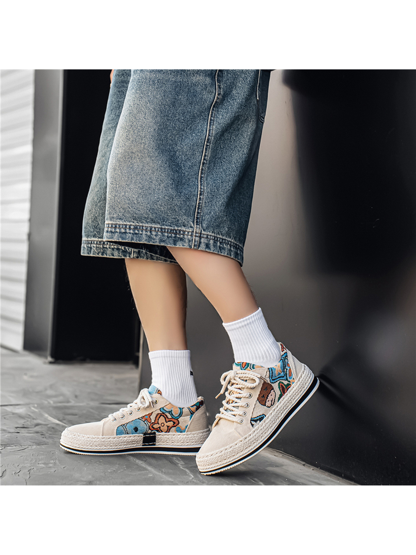 Multi-Color Embroidered Espadrille Casual Shoes
