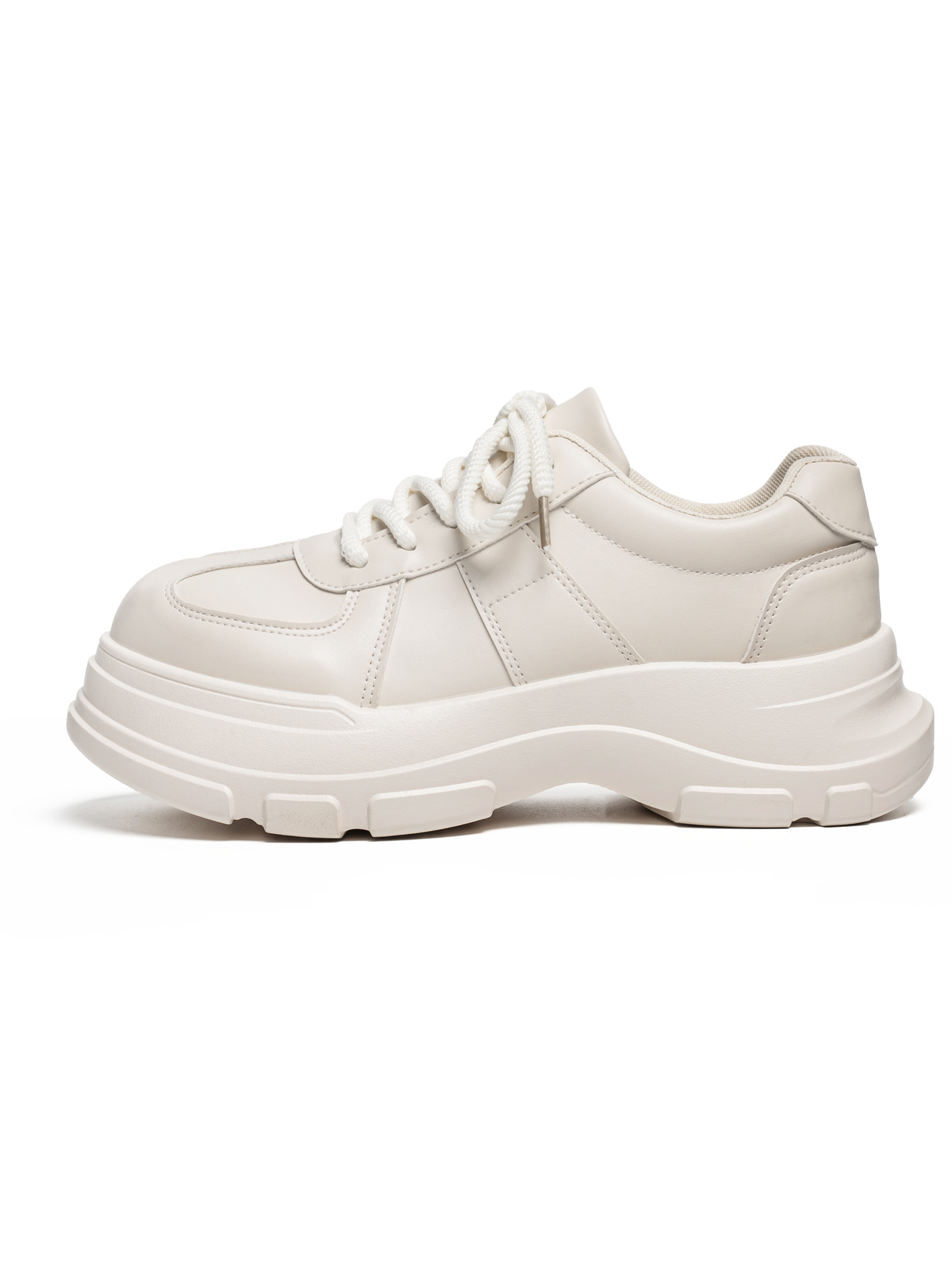 Beige Chunky Sole Casual Sneakers