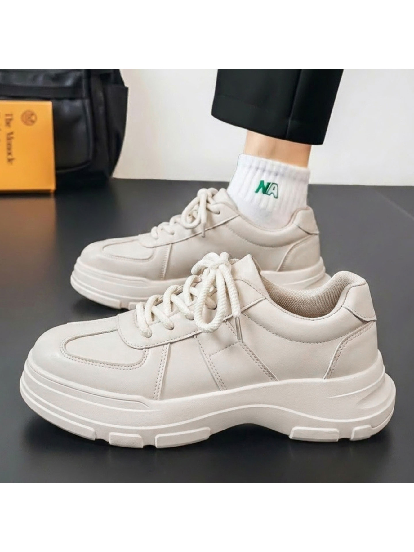 Beige Chunky Sole Casual Sneakers